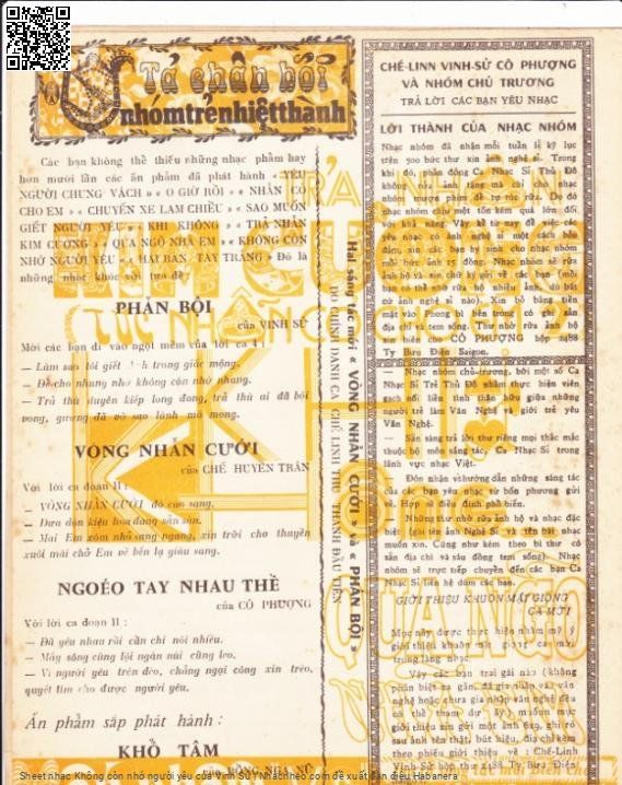 Trang 4 của Sheet nhạc PDF bài hát Không còn nhớ người yêu - Vinh Sử, Ngâm thơ:. Biết nhớ em nhiều cũng thế thôi Nhớ em em có nhớ gì tôi