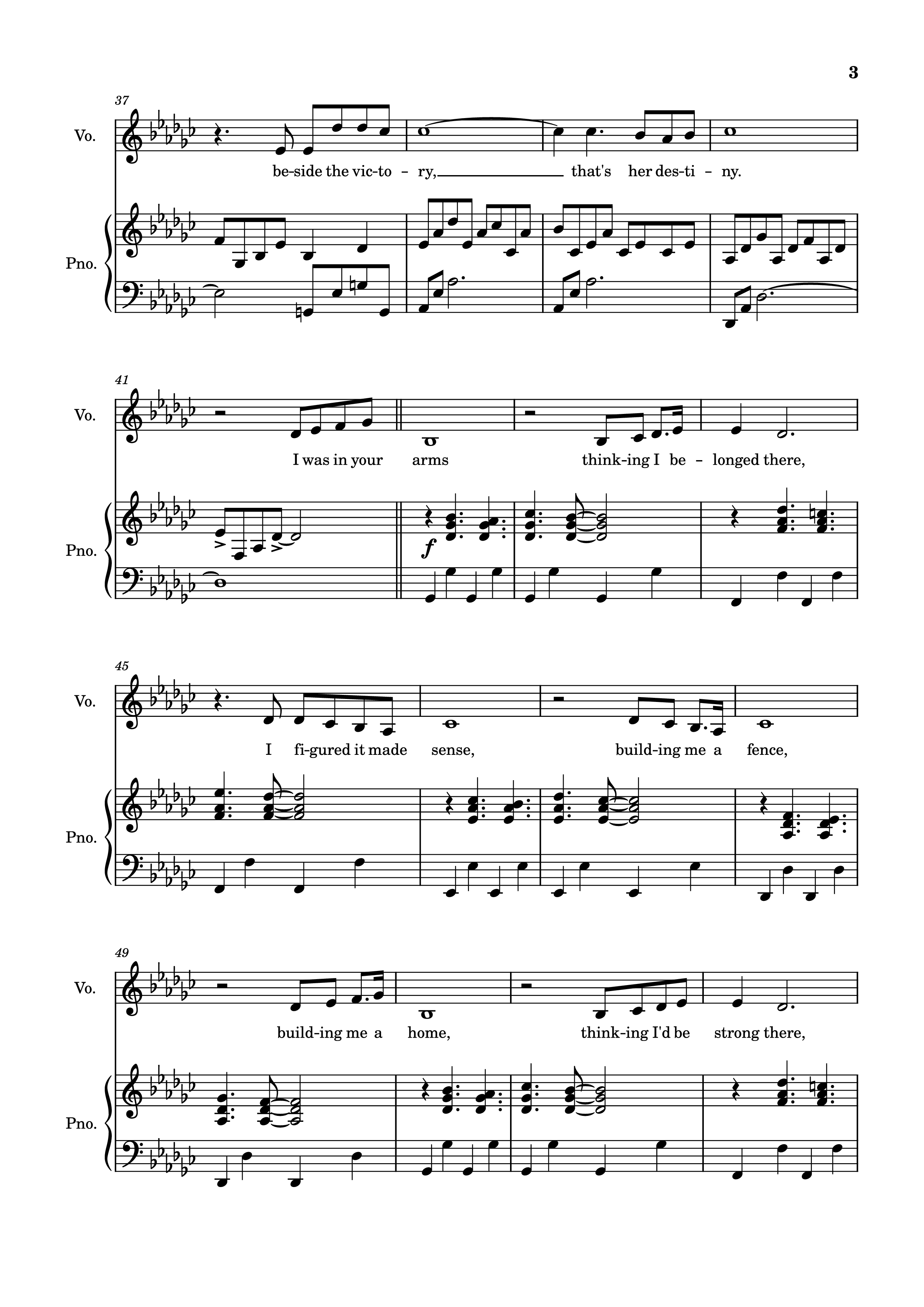 Trang 3 của Sheet nhạc PDF Piano bài hát The Winner Takes It All Piano - Arr: Dinailson Lima