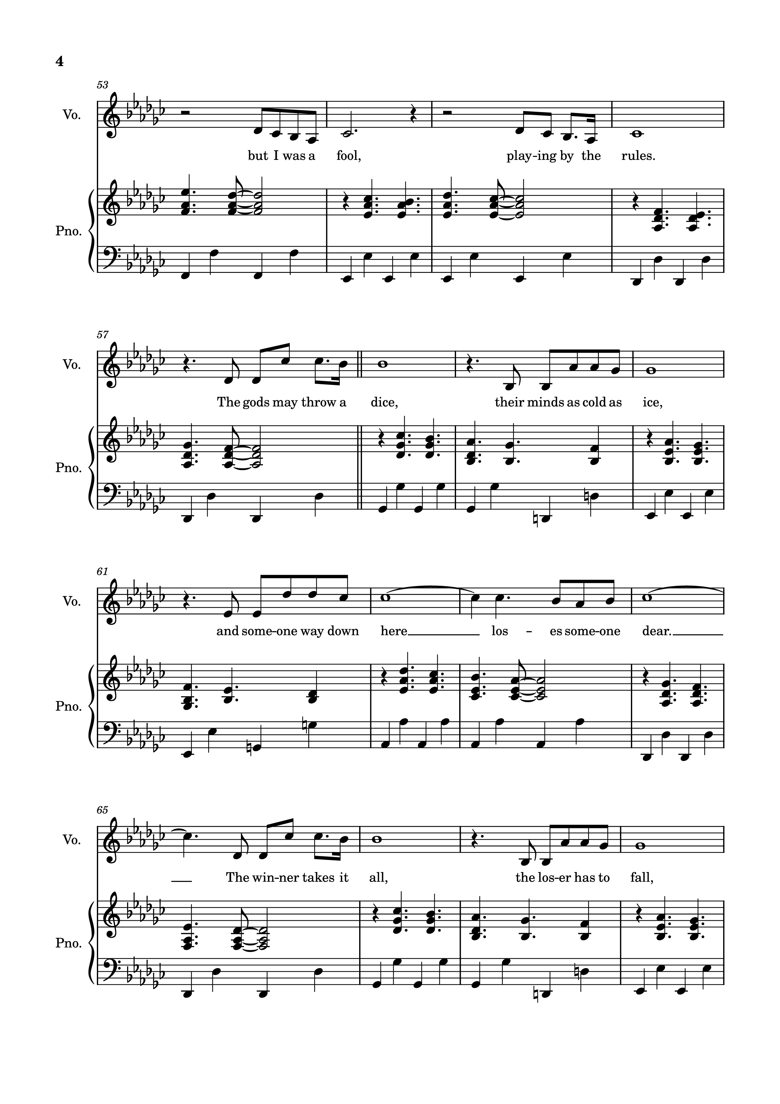 Trang 4 của Sheet nhạc PDF Piano bài hát The Winner Takes It All Piano - Arr: Dinailson Lima