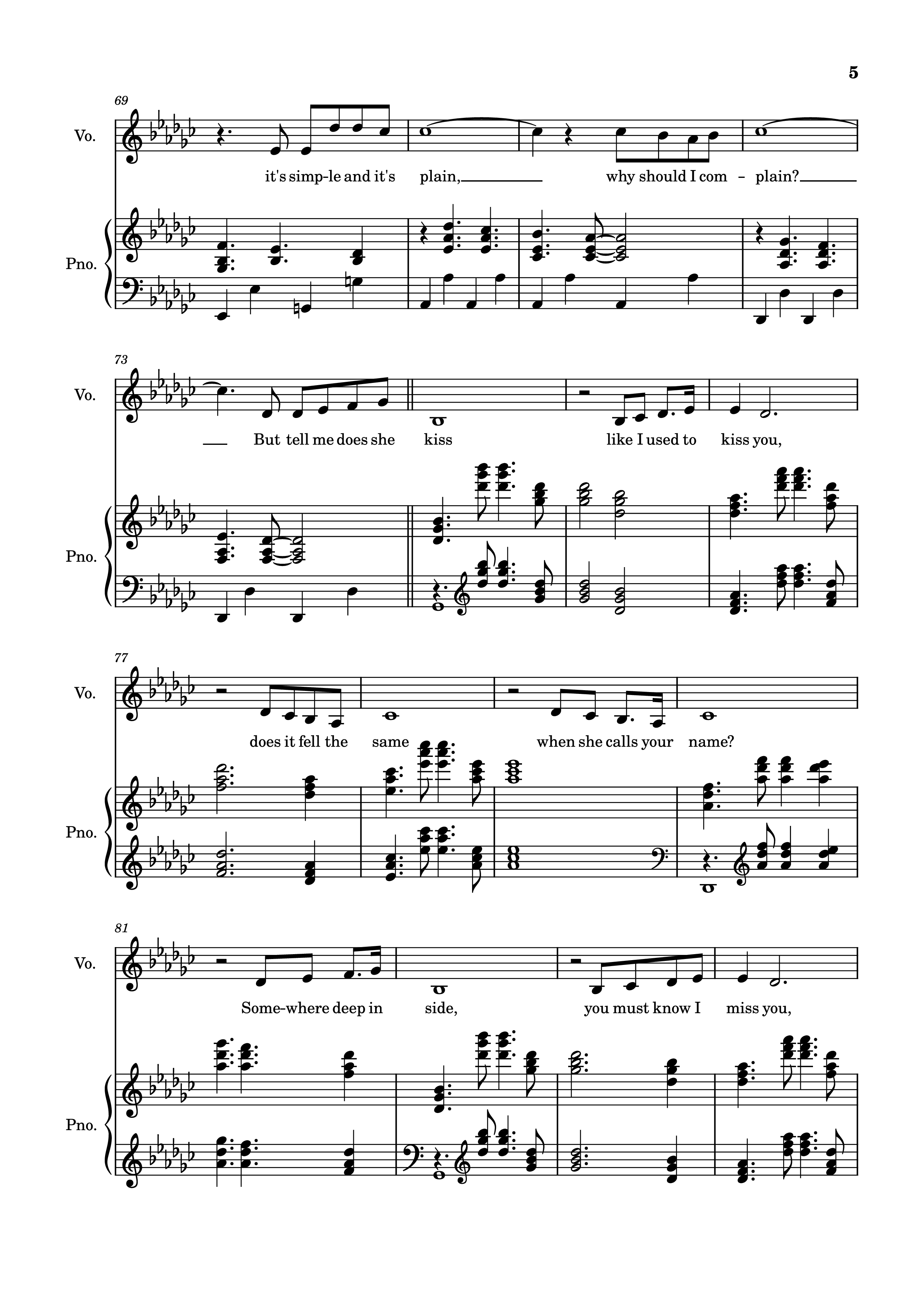 Trang 5 của Sheet nhạc PDF Piano bài hát The Winner Takes It All Piano - Arr: Dinailson Lima