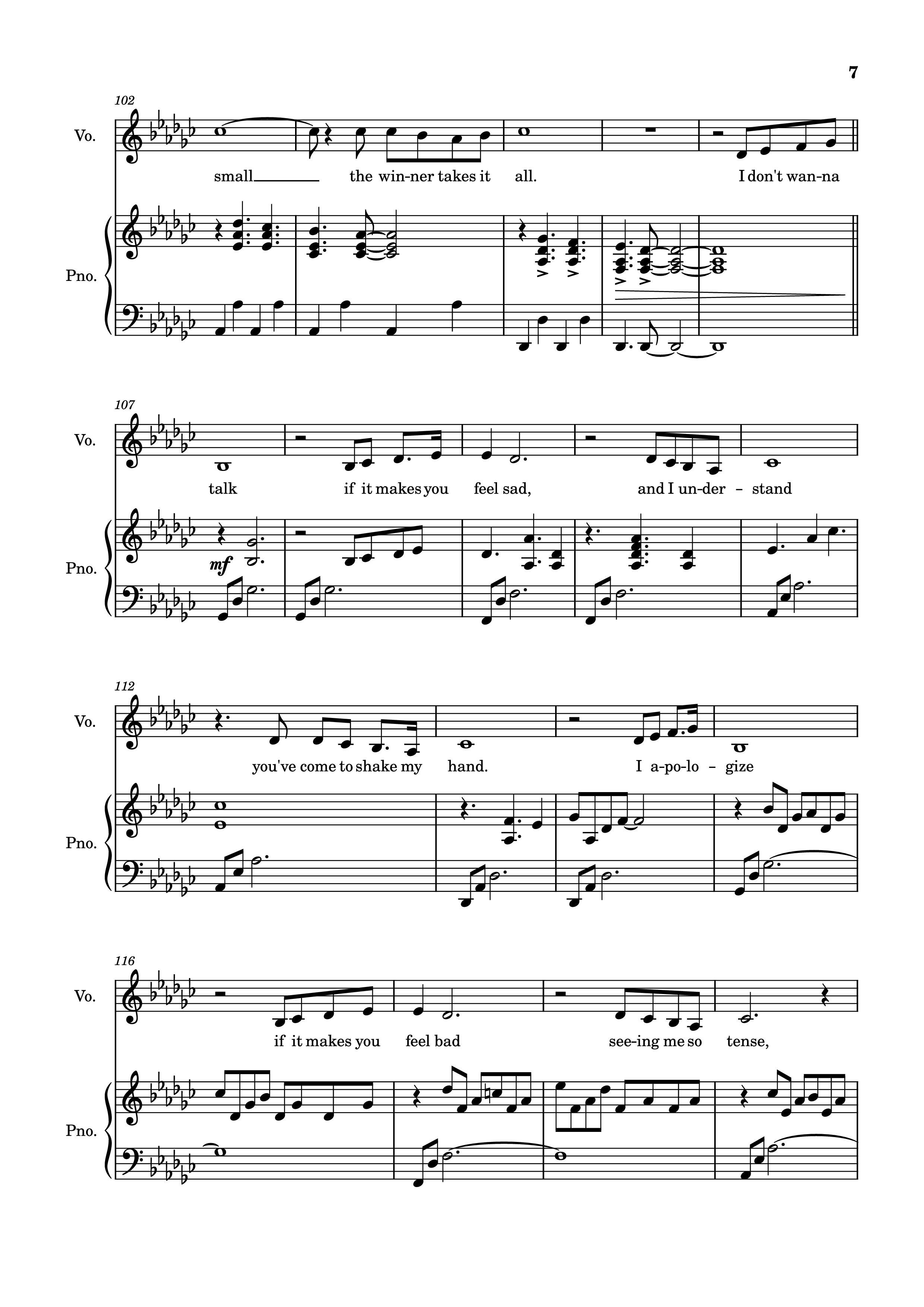 Trang 7 của Sheet nhạc PDF Piano bài hát The Winner Takes It All Piano - Arr: Dinailson Lima