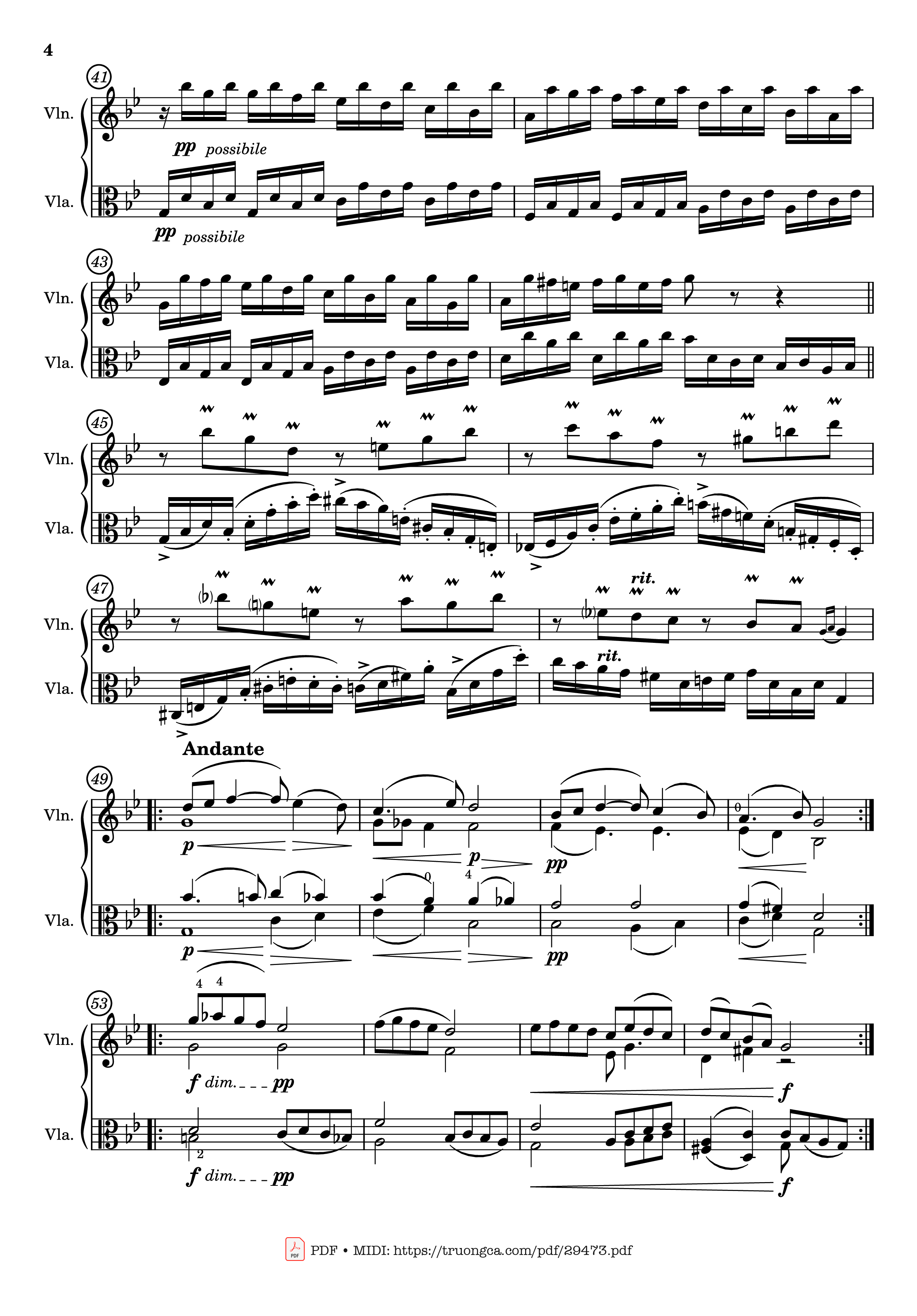 Trang 4 của Sheet nhạc PDF bài hát Passacaglia for Violin and Viola - Johan Halvorsen