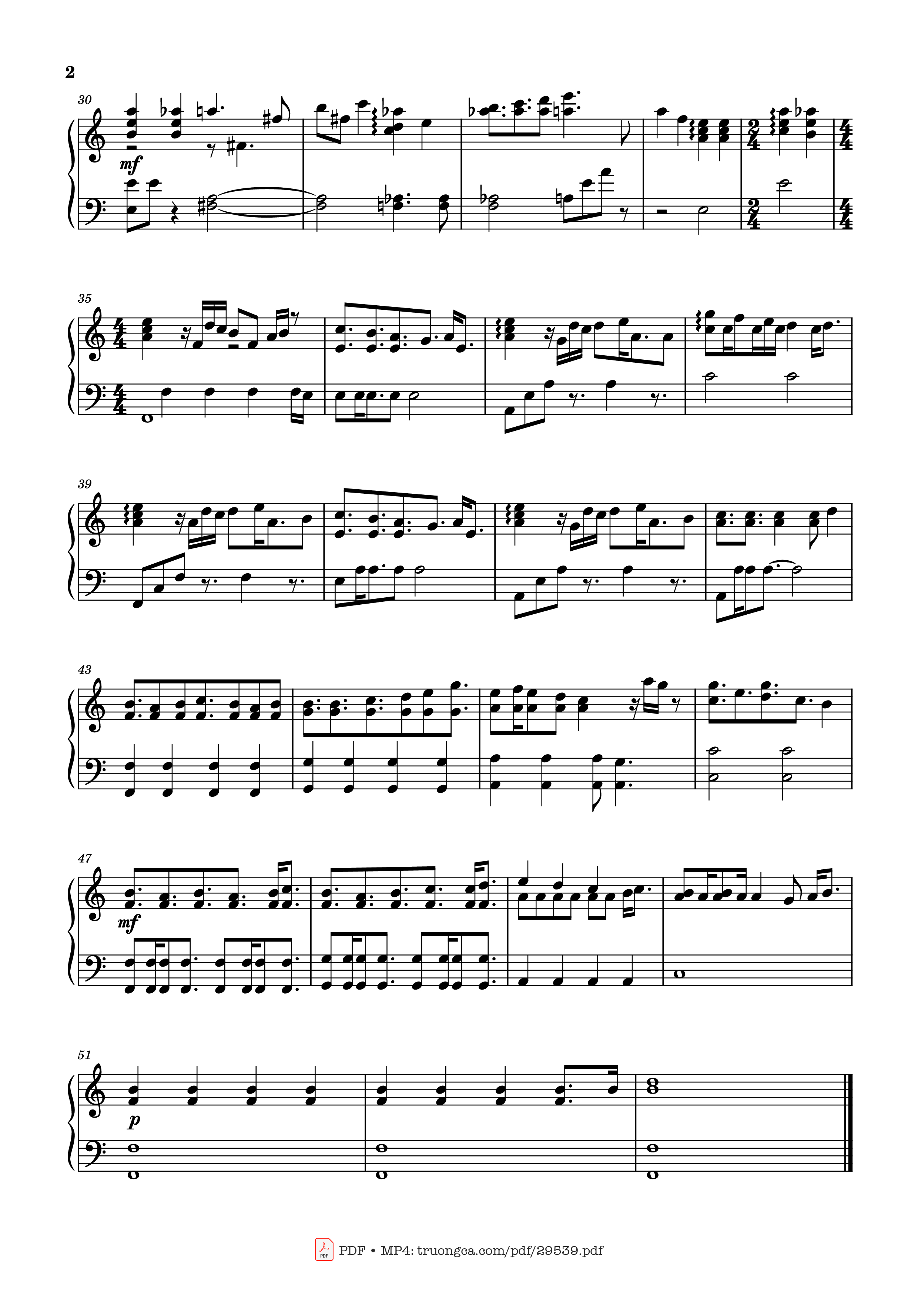 Trang 2 của Sheet nhạc PDF Piano bài hát Thousand Love Piano - Kohta Yamamoto