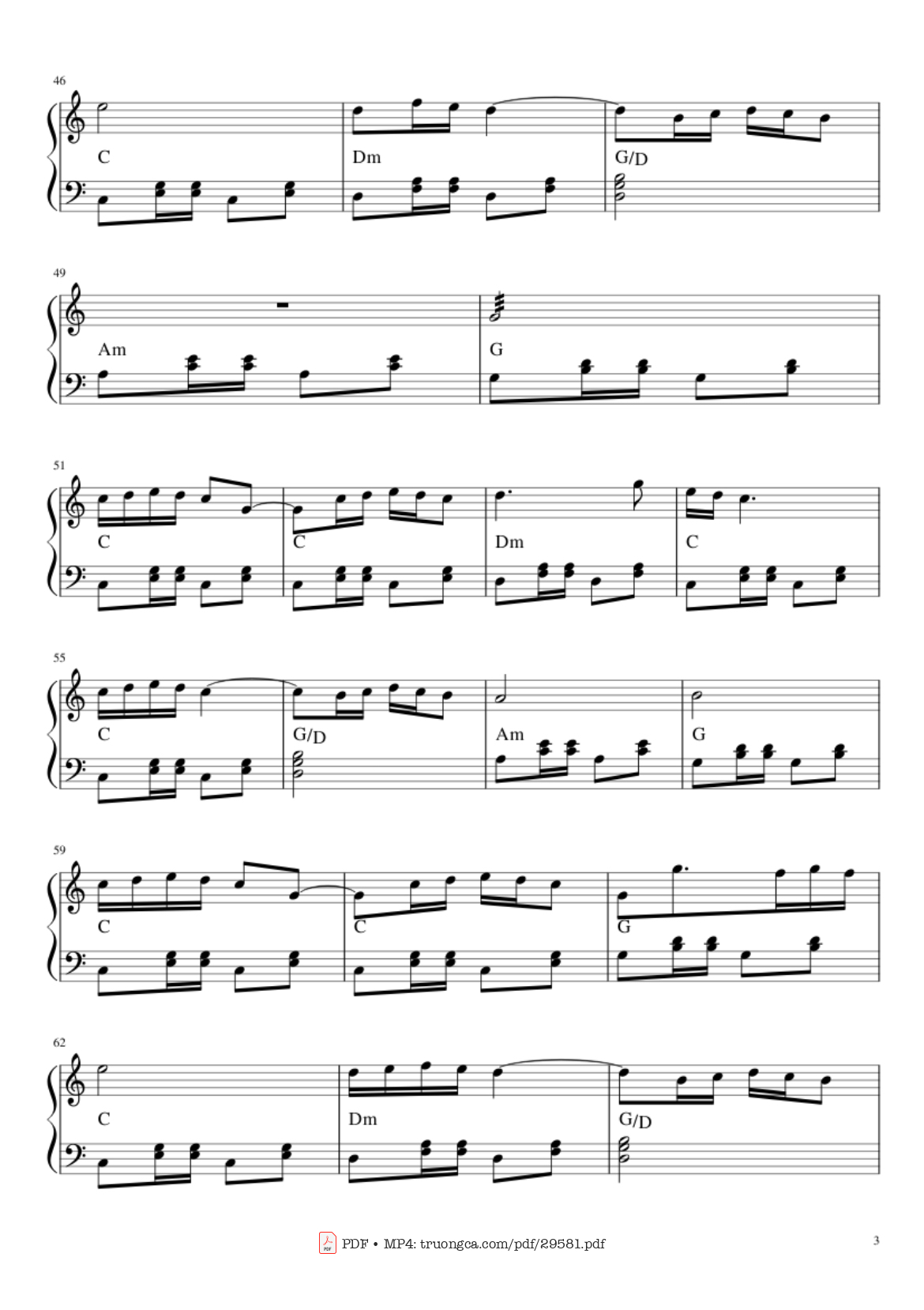 Trang 3 của Sheet nhạc PDF bài hát Xổ số Thủ Đô Piano - Marek & Wacek