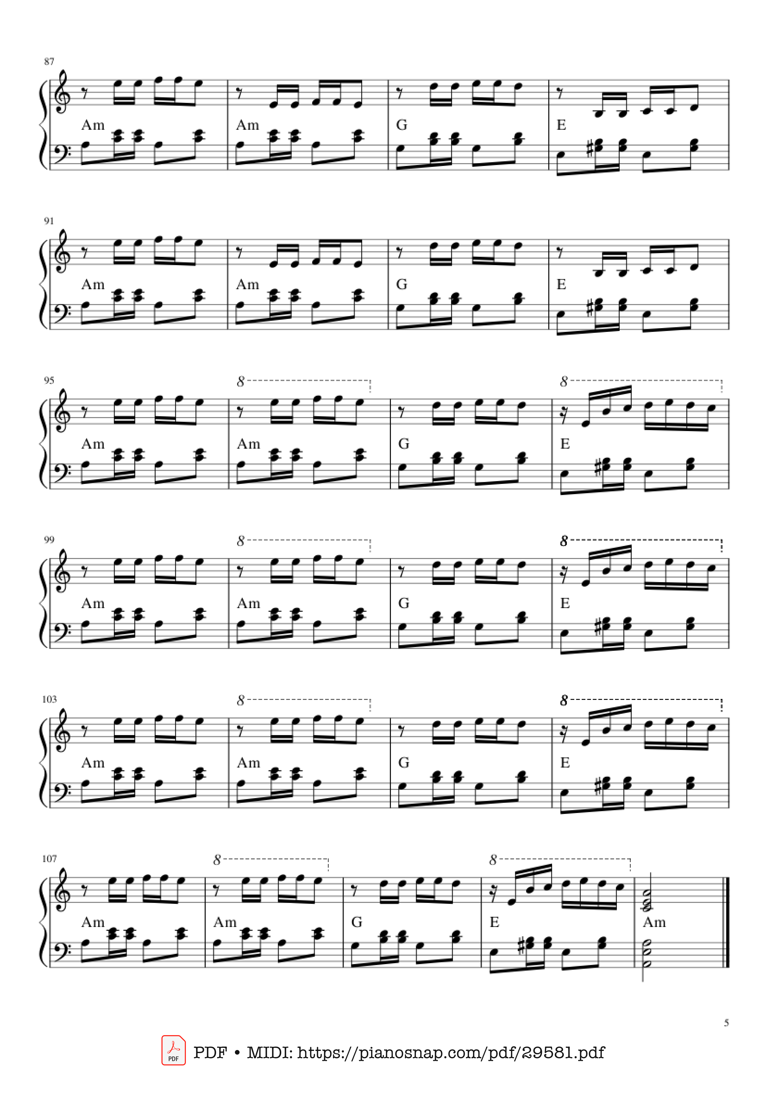Trang 5 của Sheet nhạc PDF bài hát Xổ số Thủ Đô Piano - Marek & Wacek