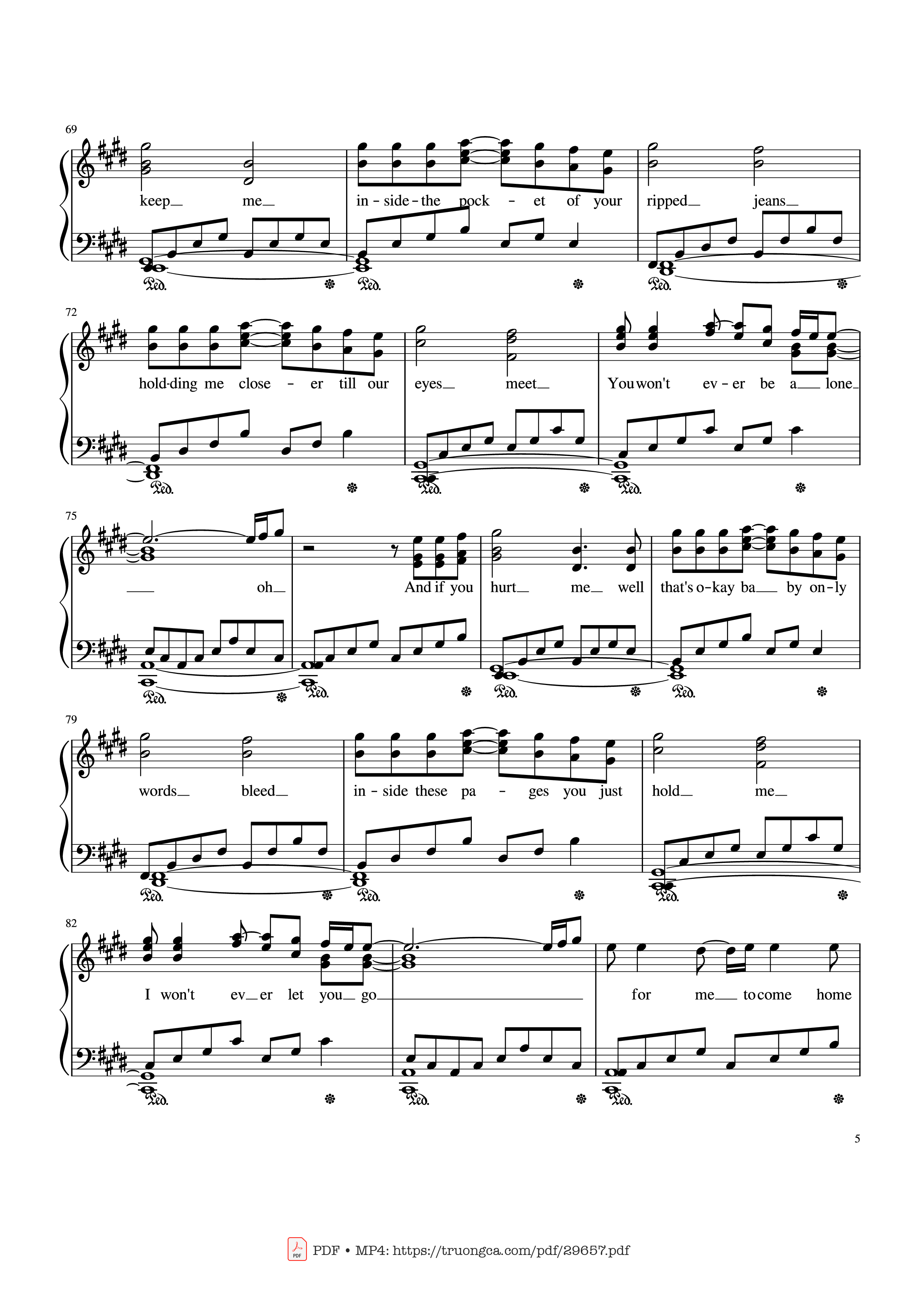 Trang 5 của Sheet nhạc PDF bài hát Photograph Ed Sheeran Piano Solo - Ed Sheeran