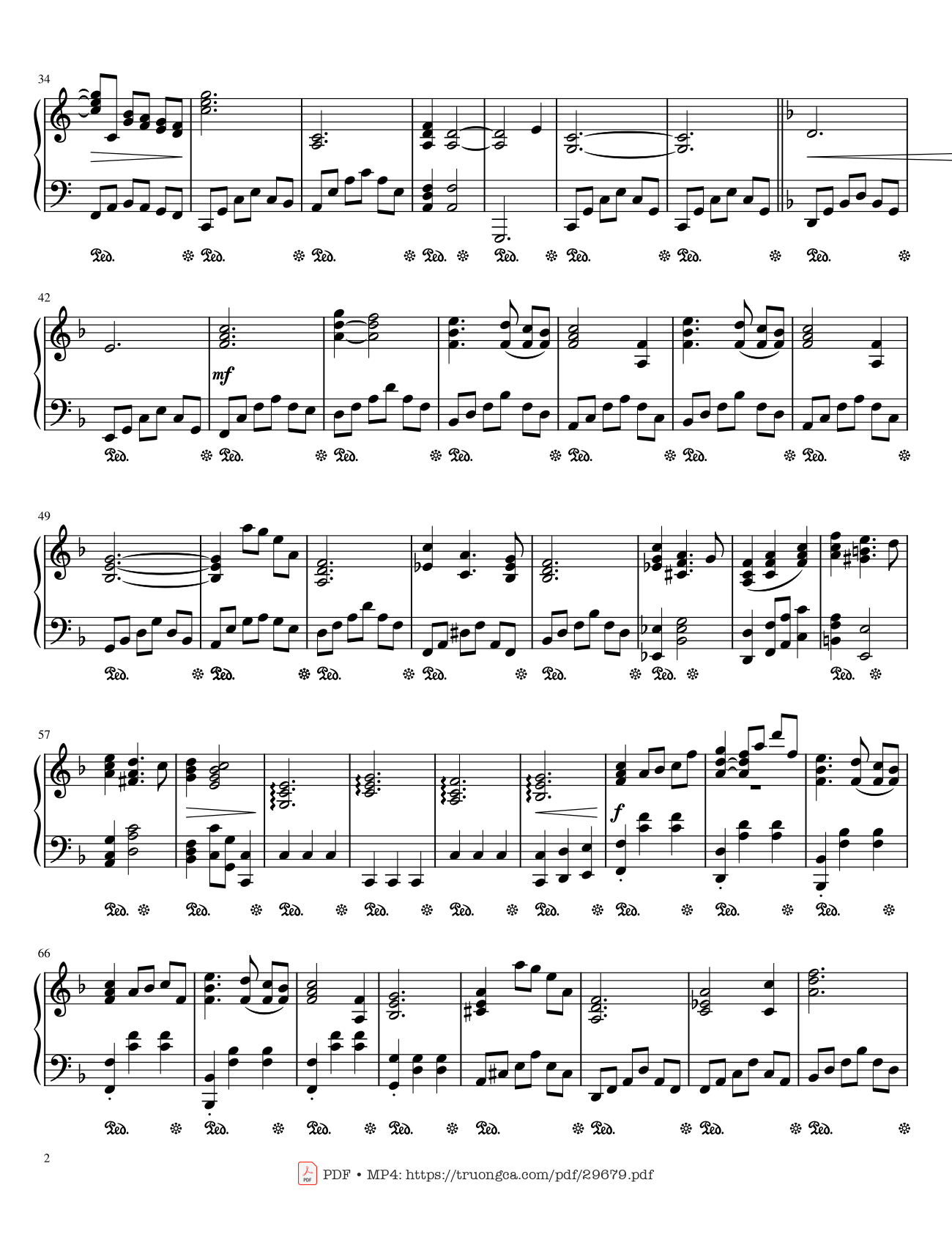 Trang 2 của Sheet nhạc PDF Piano bài hát Moon River Piano - Henry Mancini