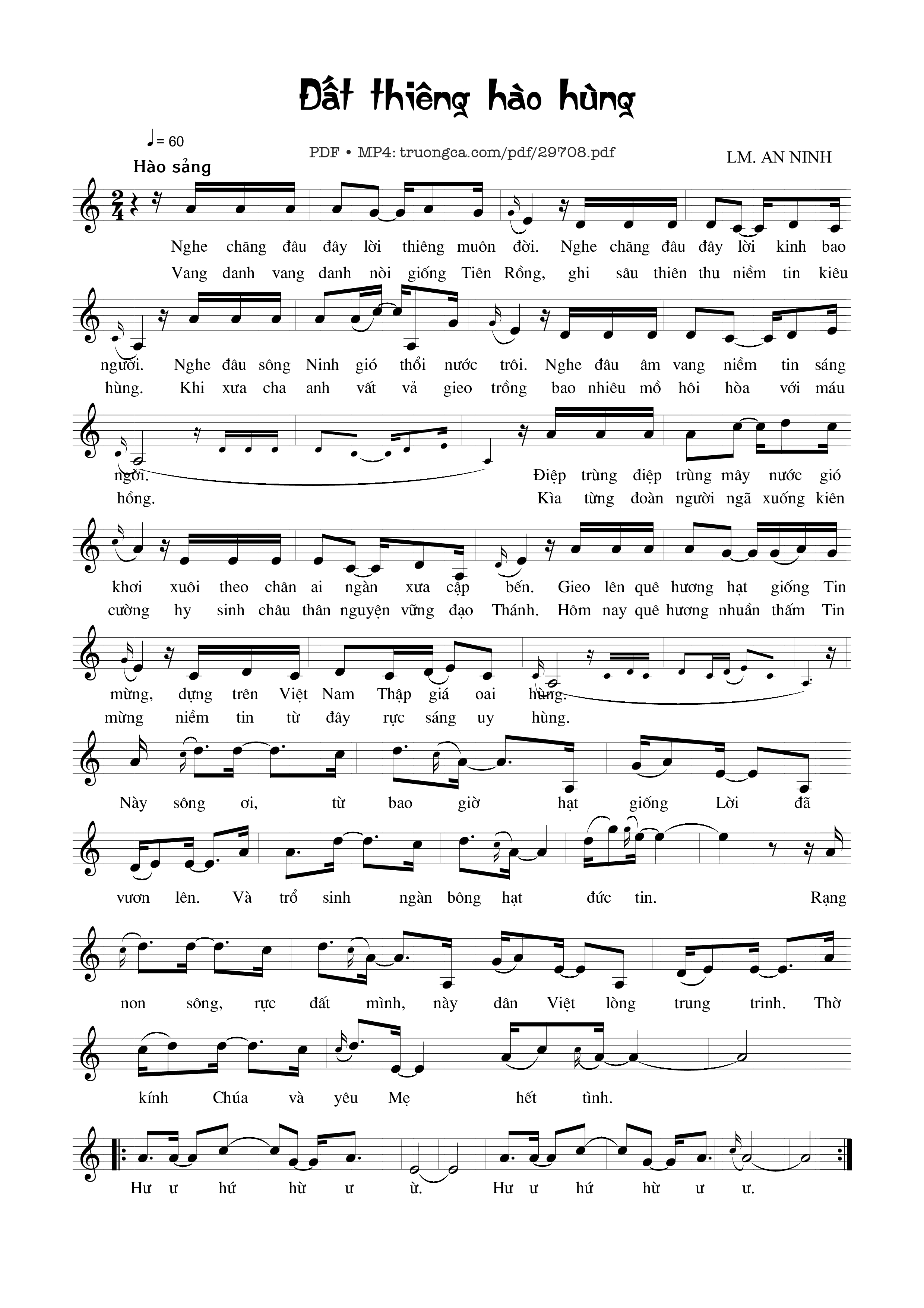 Sheet nhạc PDF bài Đất thiêng hào hùng
