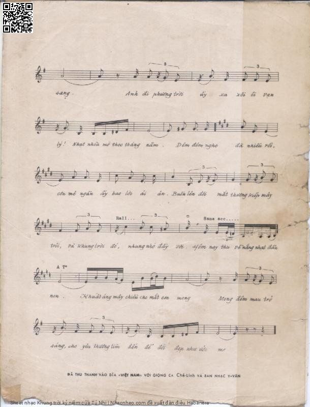 Trang 3 của Sheet nhạc PDF bài hát Khung trời kỷ niệm - Tú Nhi, 1. Hôm nao thu về lá rụng ngoài  song. Ngắm cánh chim trời đôi mắt em  mong Mong  chim bay mỏi  cánh