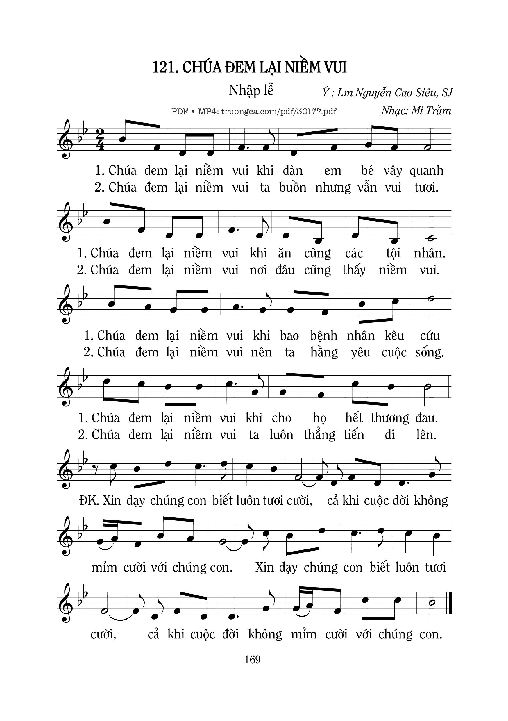 Sheet nhạc PDF bài Chúa đem lại niềm vui
