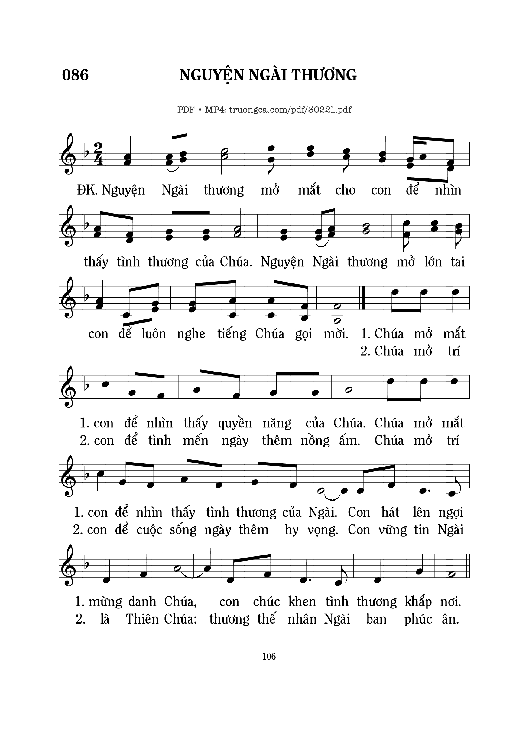 Sheet nhạc PDF bài Nguyện Ngài thương