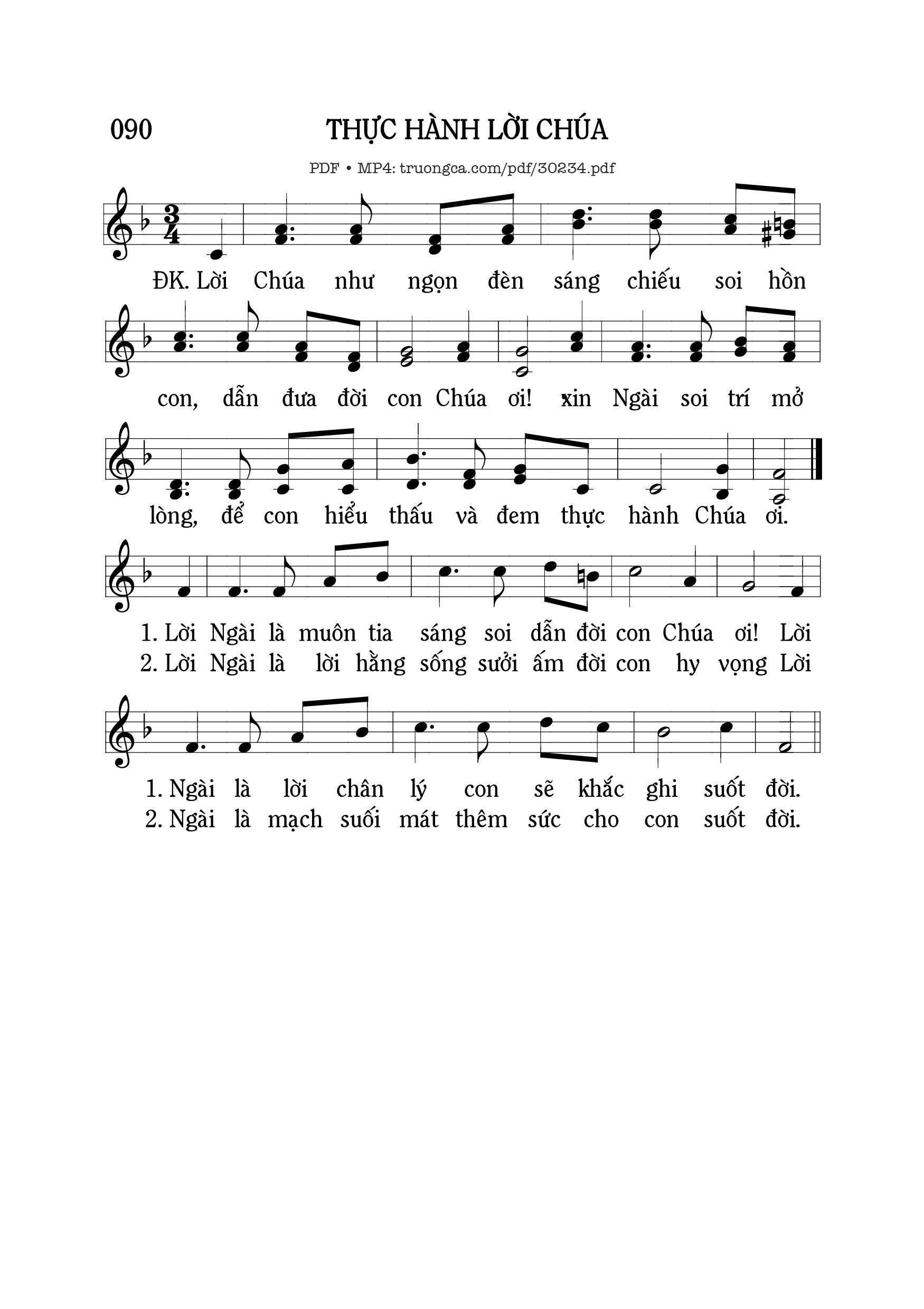 Sheet nhạc PDF bài Thực hành Lời Chúa