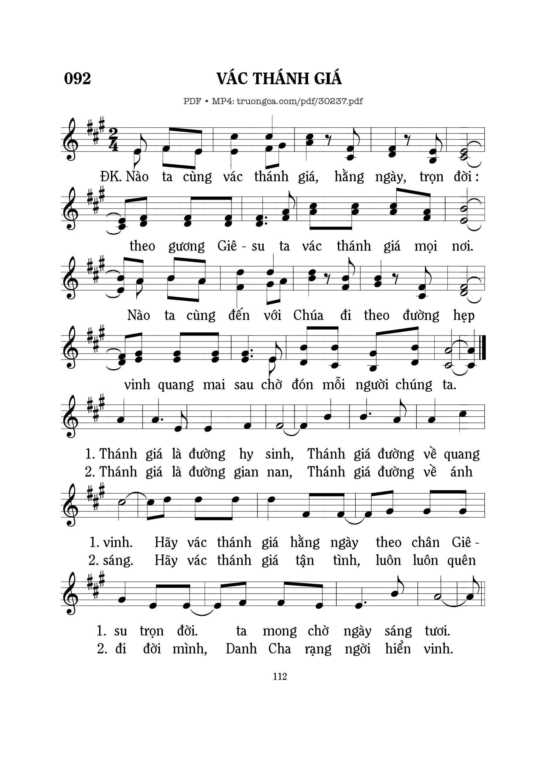 Trang 1 của Sheet nhạc PDF bài hát Vác Thánh giá - Mi Trầm