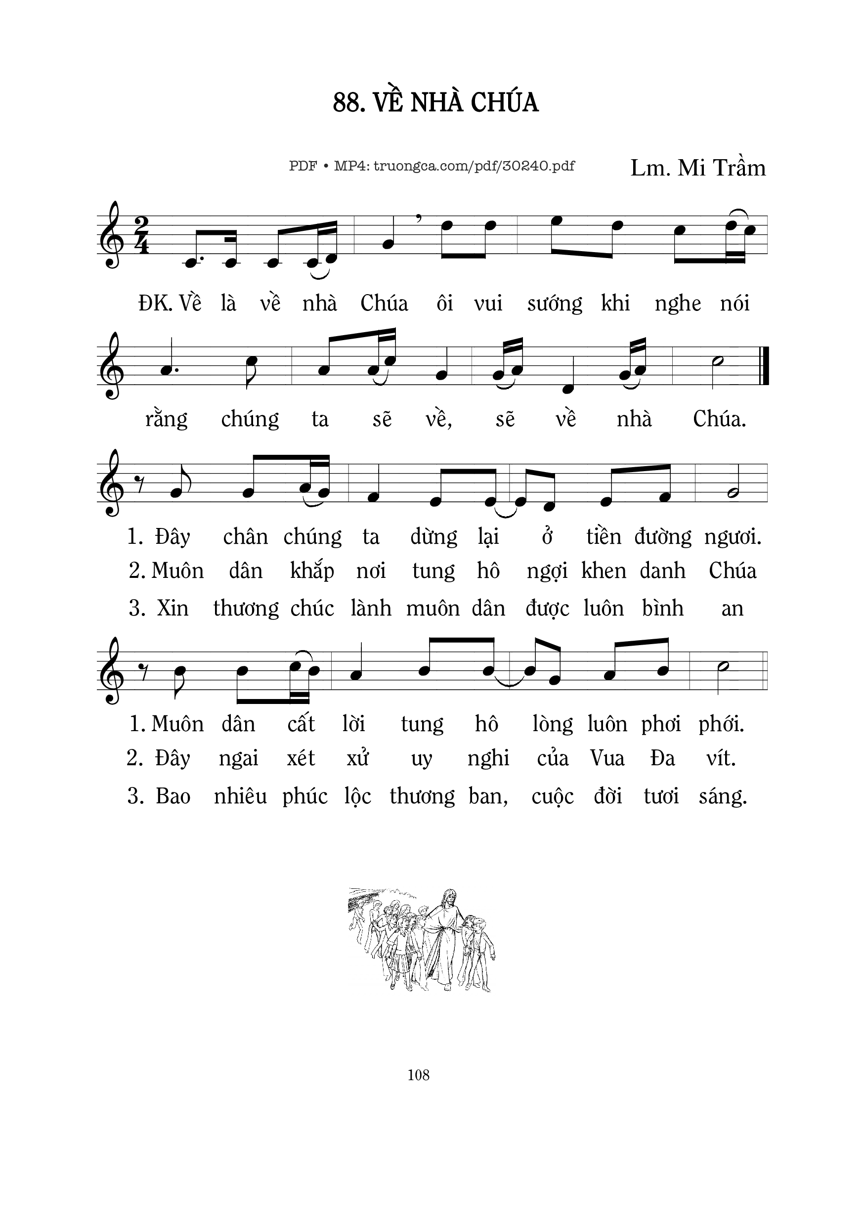 Trang 1 của Sheet nhạc PDF bài hát Về nhà Chúa - Mi Trầm