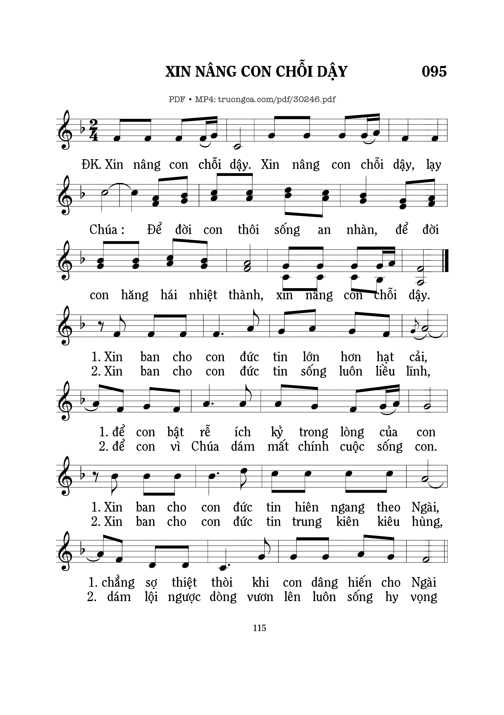 Sheet nhạc PDF bài Xin nâng con chỗi dậy