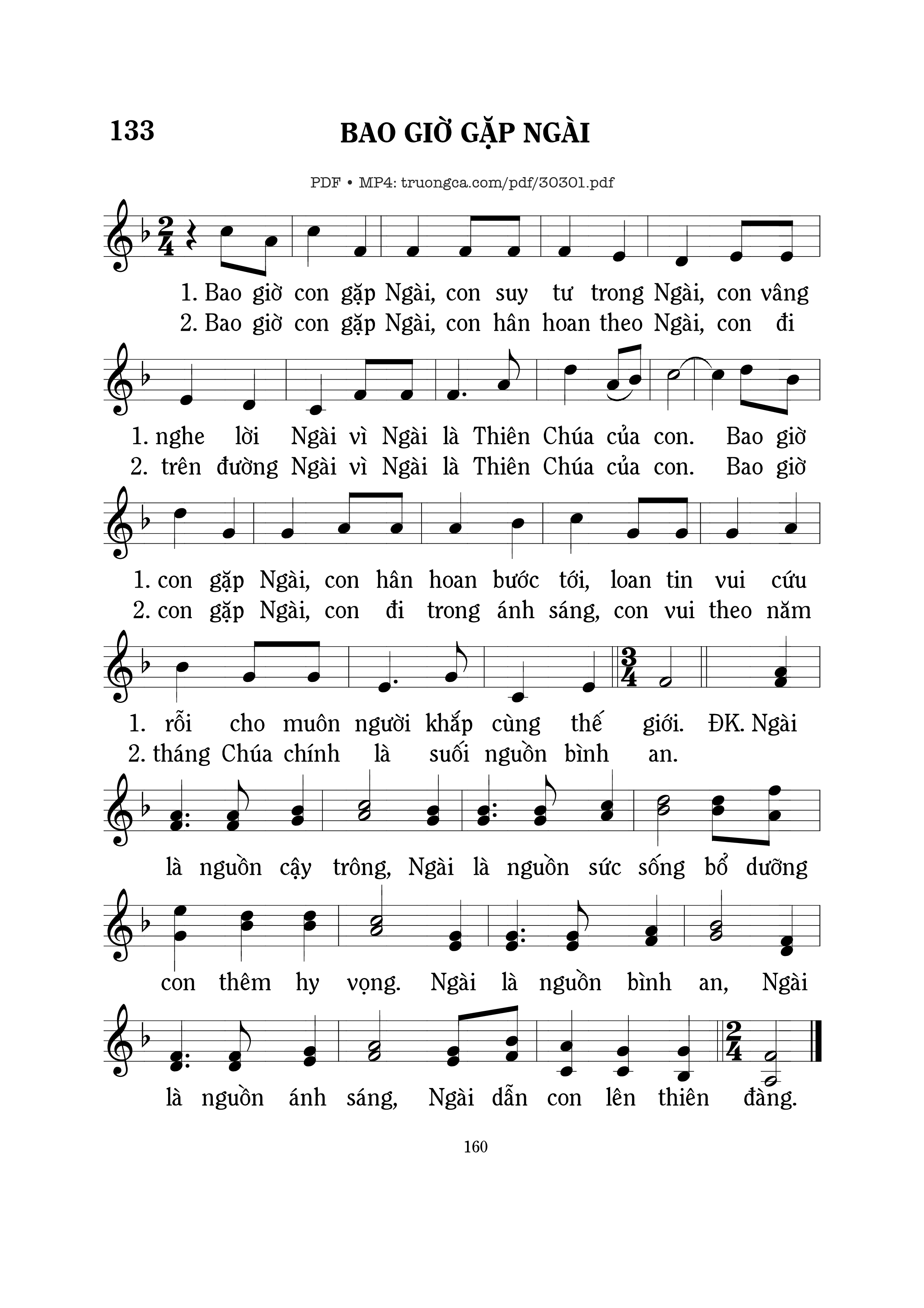 Sheet nhạc PDF bài Bao giờ gặp Ngài