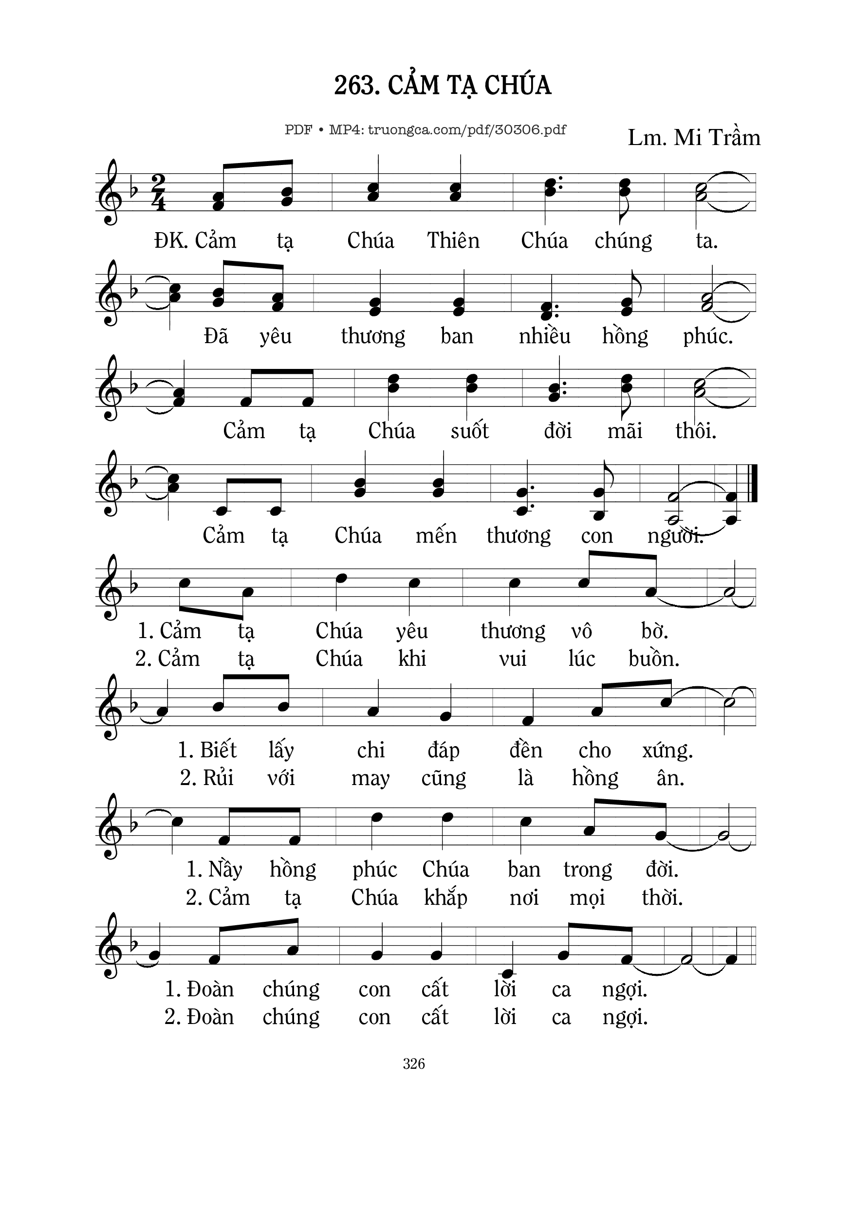 Trang 1 của Sheet nhạc PDF bài hát Cảm tạ Chúa - Mi Trầm