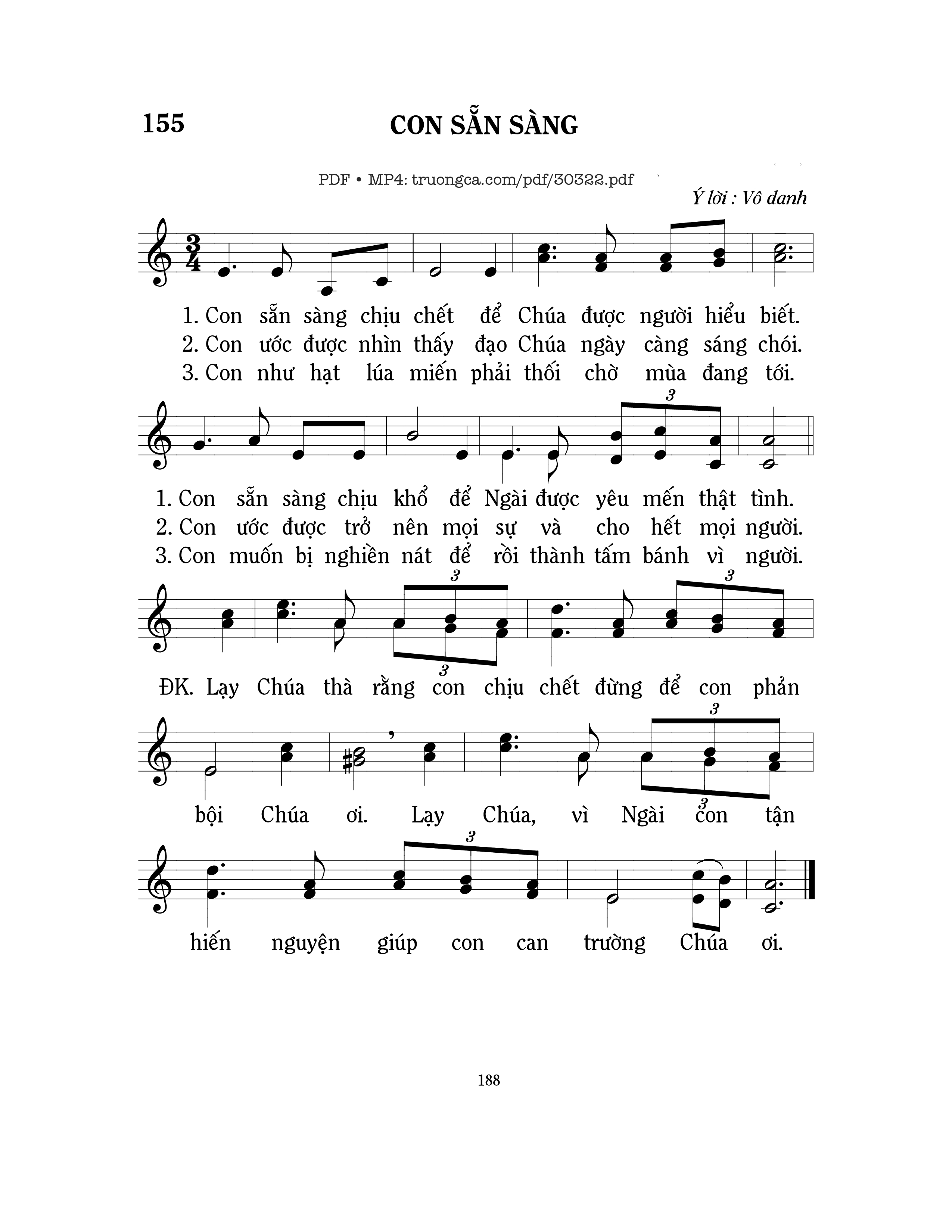 Trang 1 của Sheet nhạc PDF bài hát Con sẵn sàng - Mi Trầm