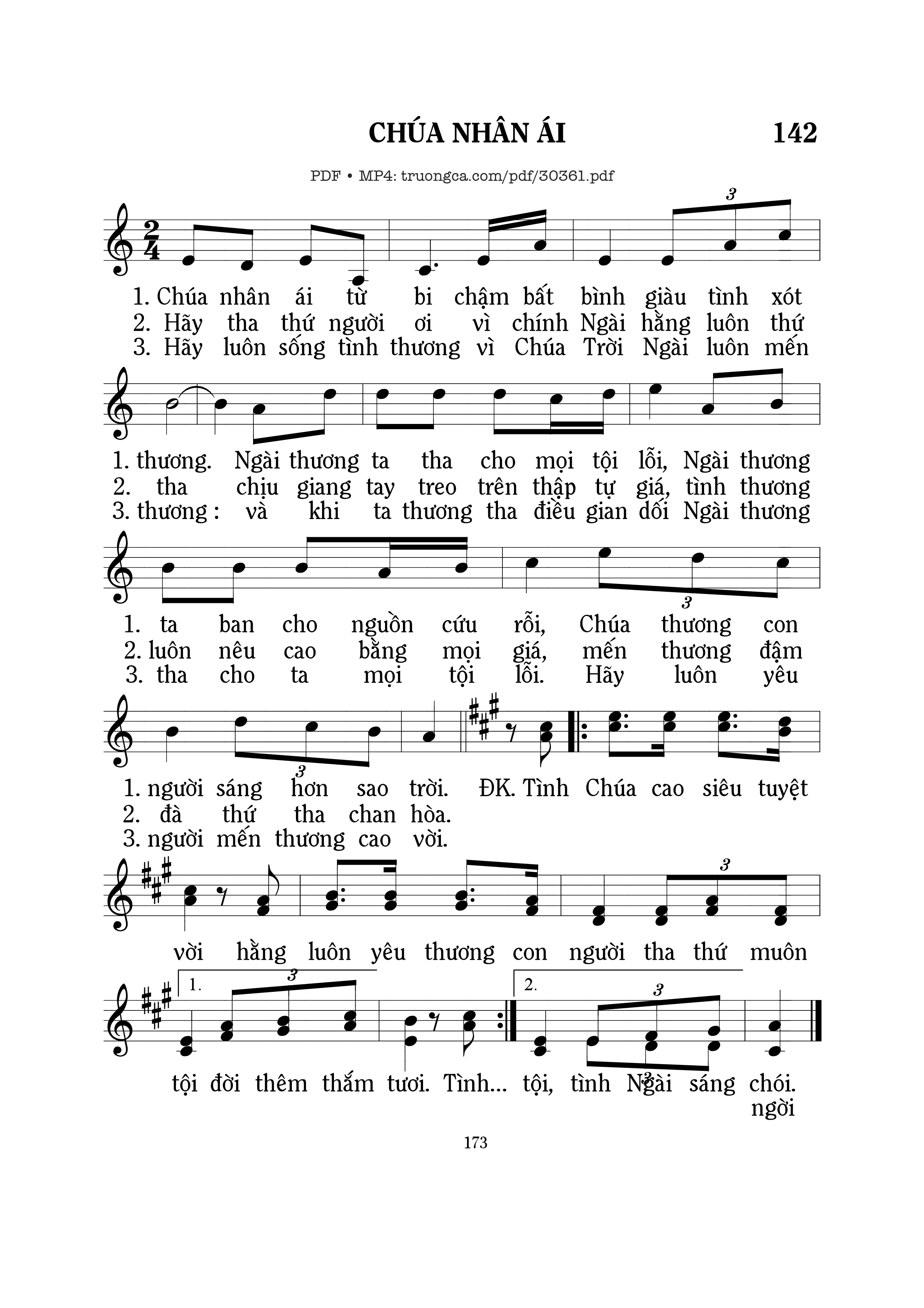 Trang 1 của Sheet nhạc PDF bài hát Chúa nhân ái - Mi Trầm
