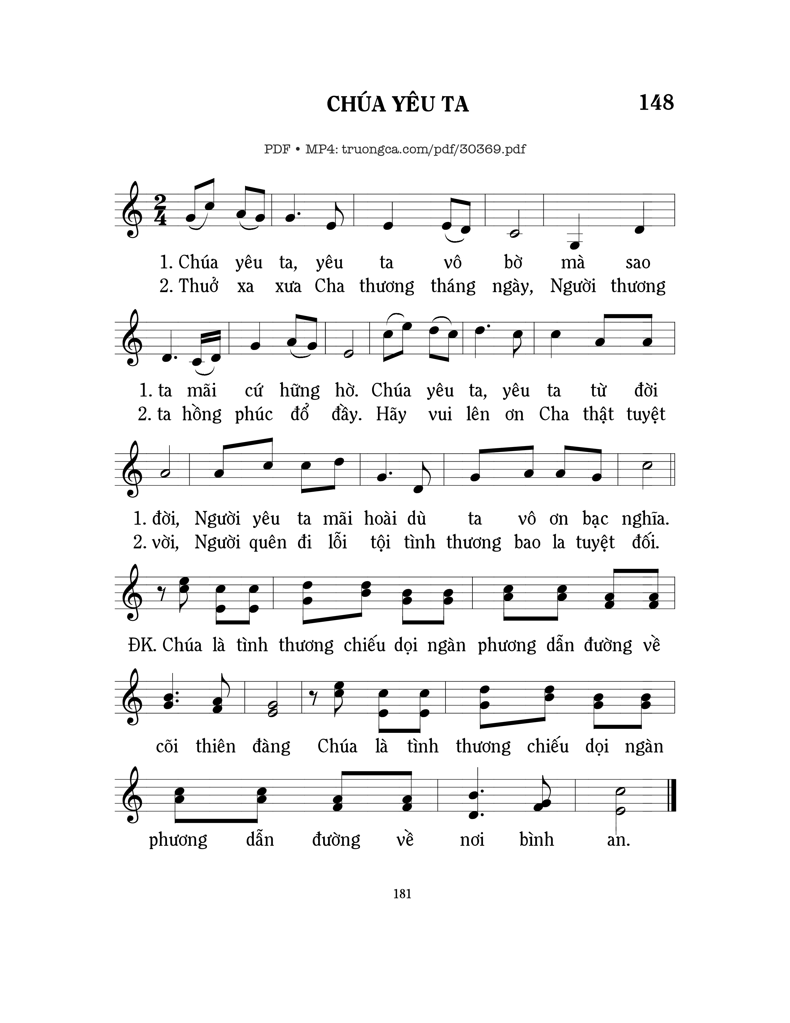 Trang 1 của Sheet nhạc PDF bài hát Chúa yêu ta - Mi Trầm