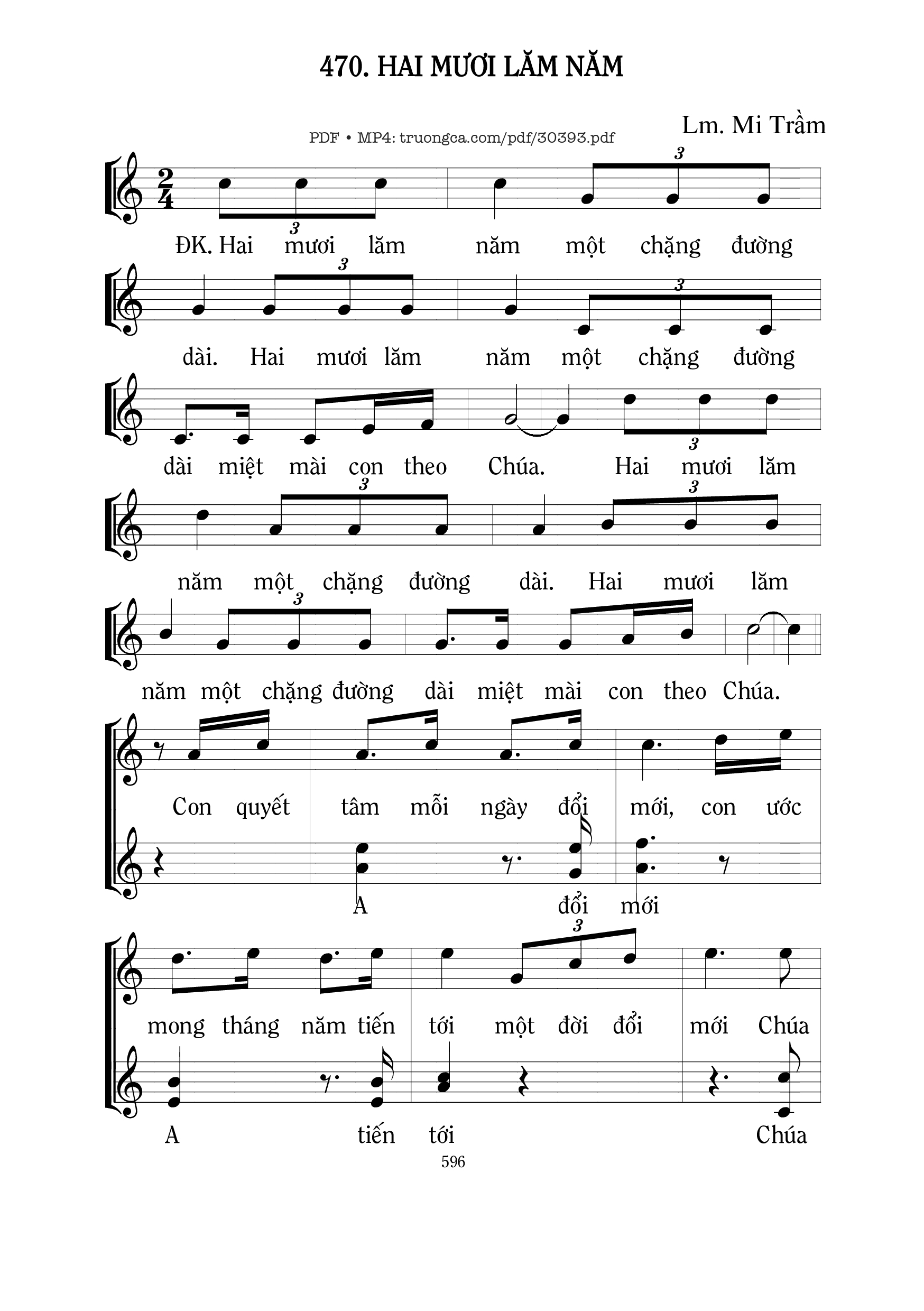 Sheet nhạc PDF bài Hai mươi lăm năm