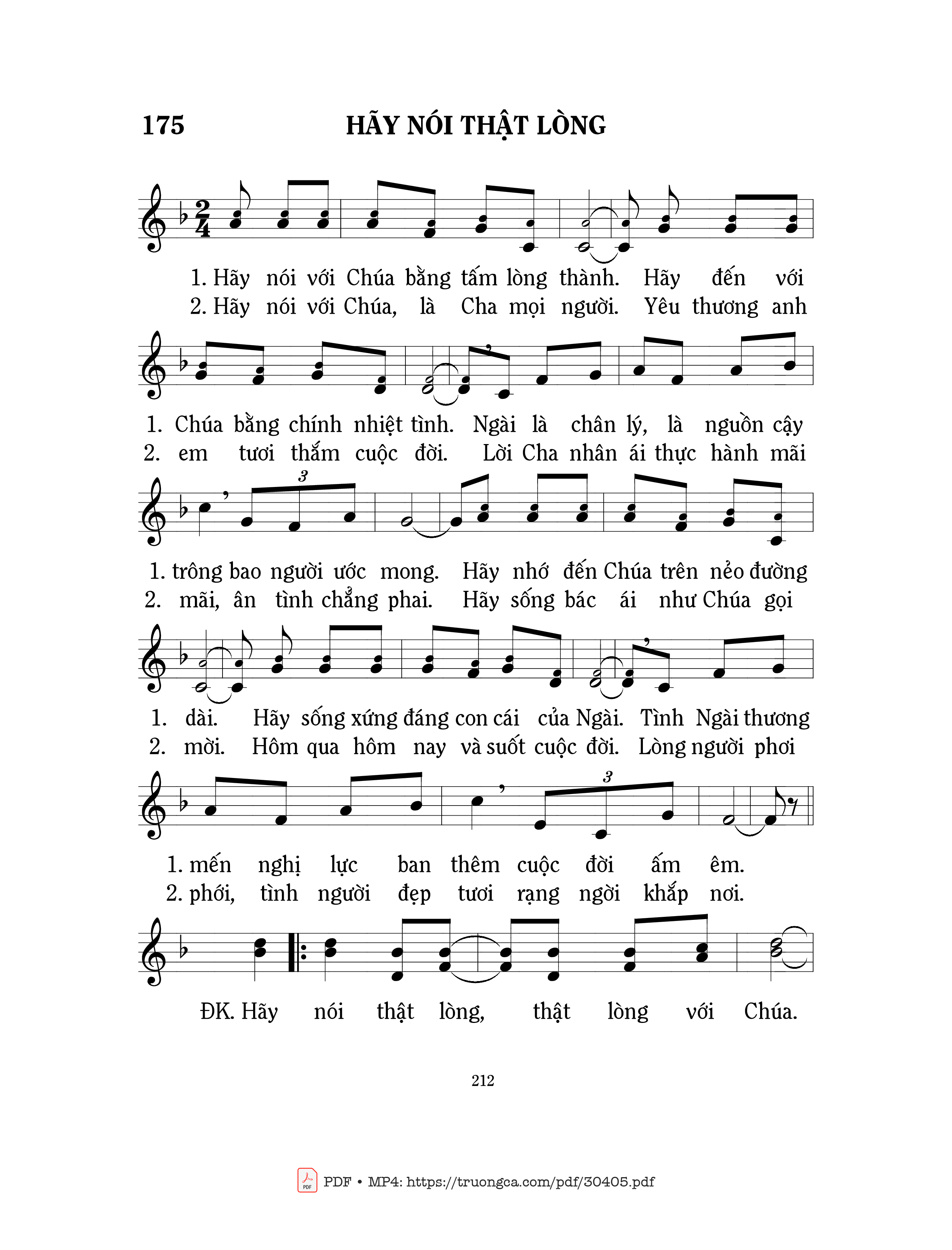 Sheet nhạc PDF bài Hãy nói thật lòng