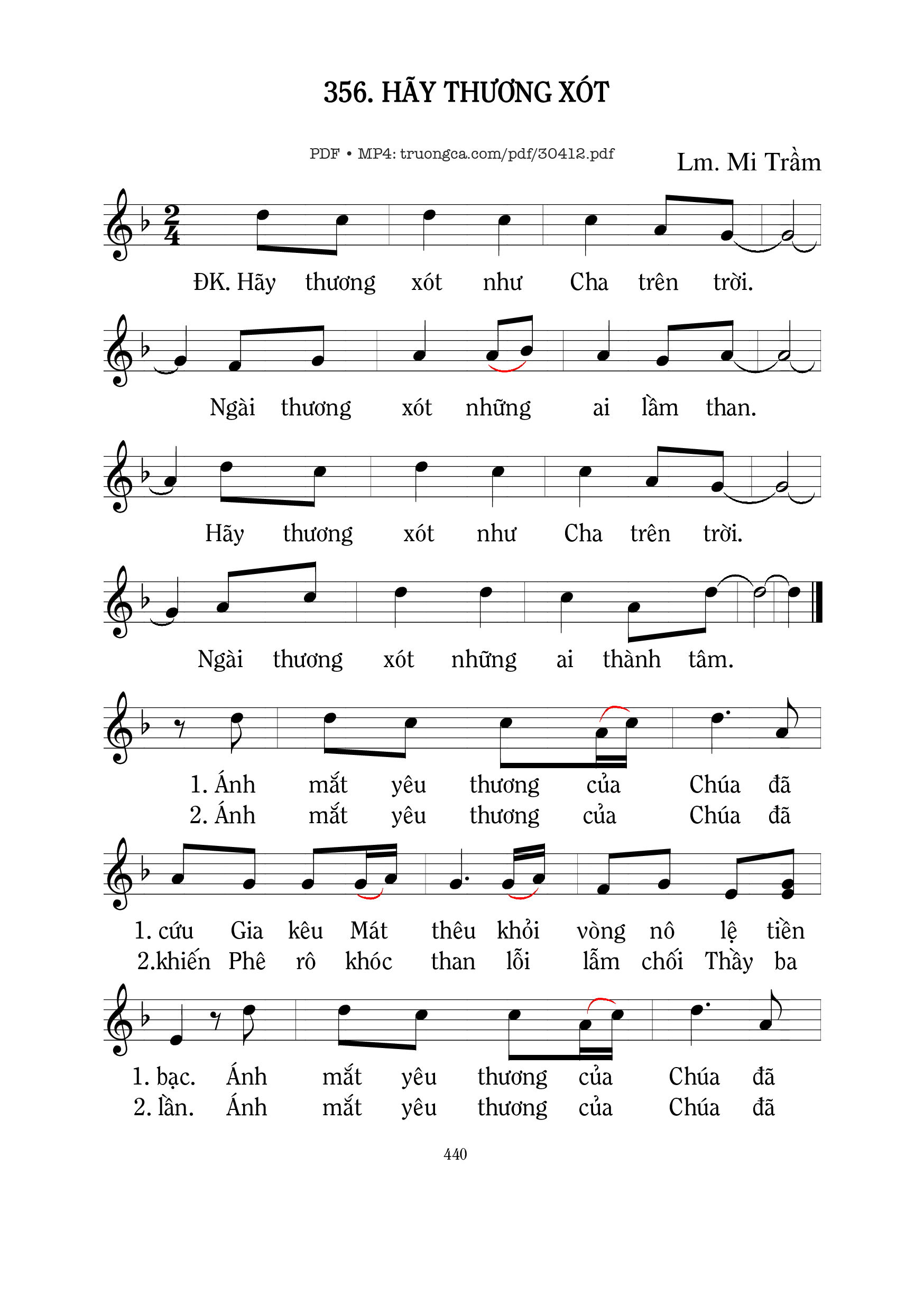 Trang 1 của Sheet nhạc PDF bài hát Hãy thương xót - Mi Trầm