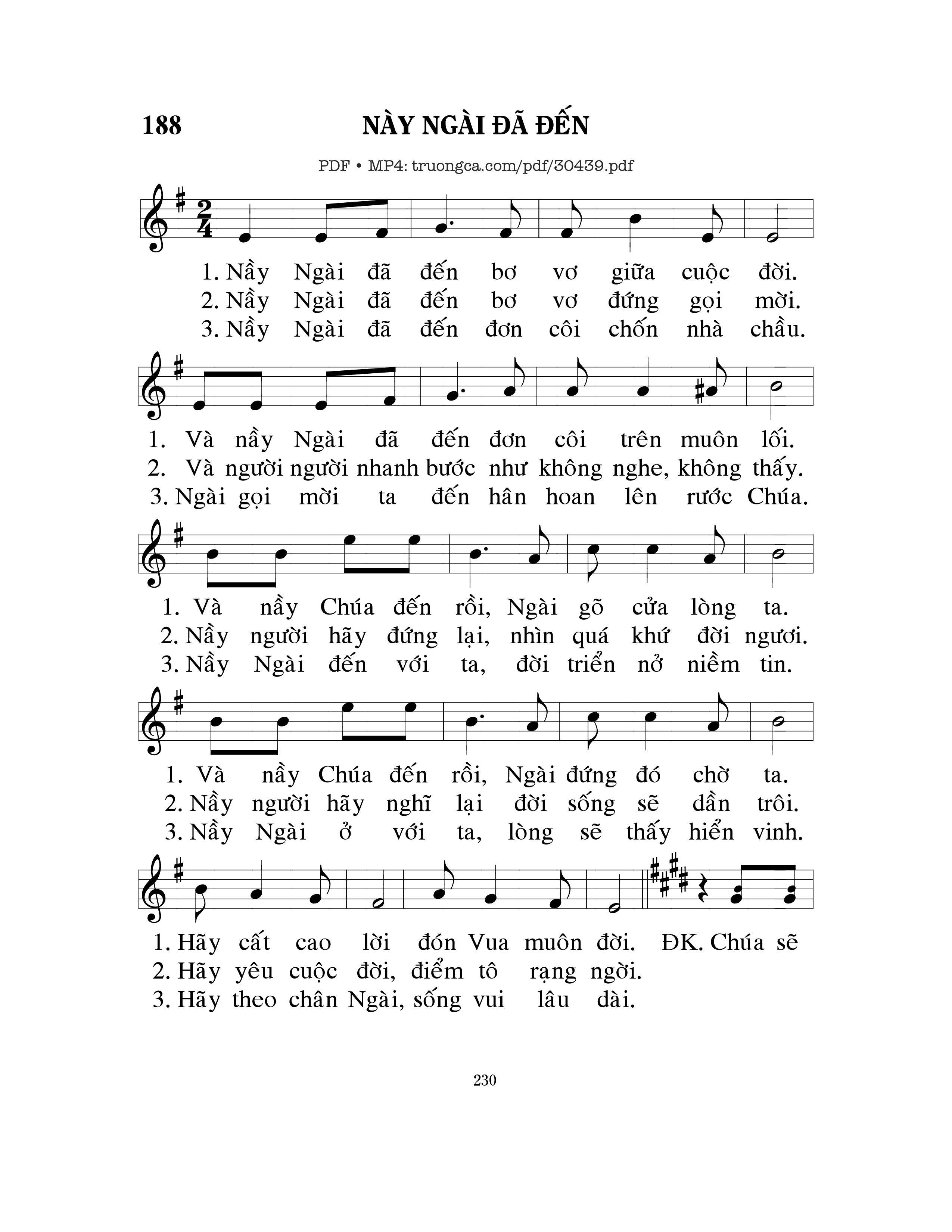 Sheet nhạc PDF bài Này Ngài đã đến