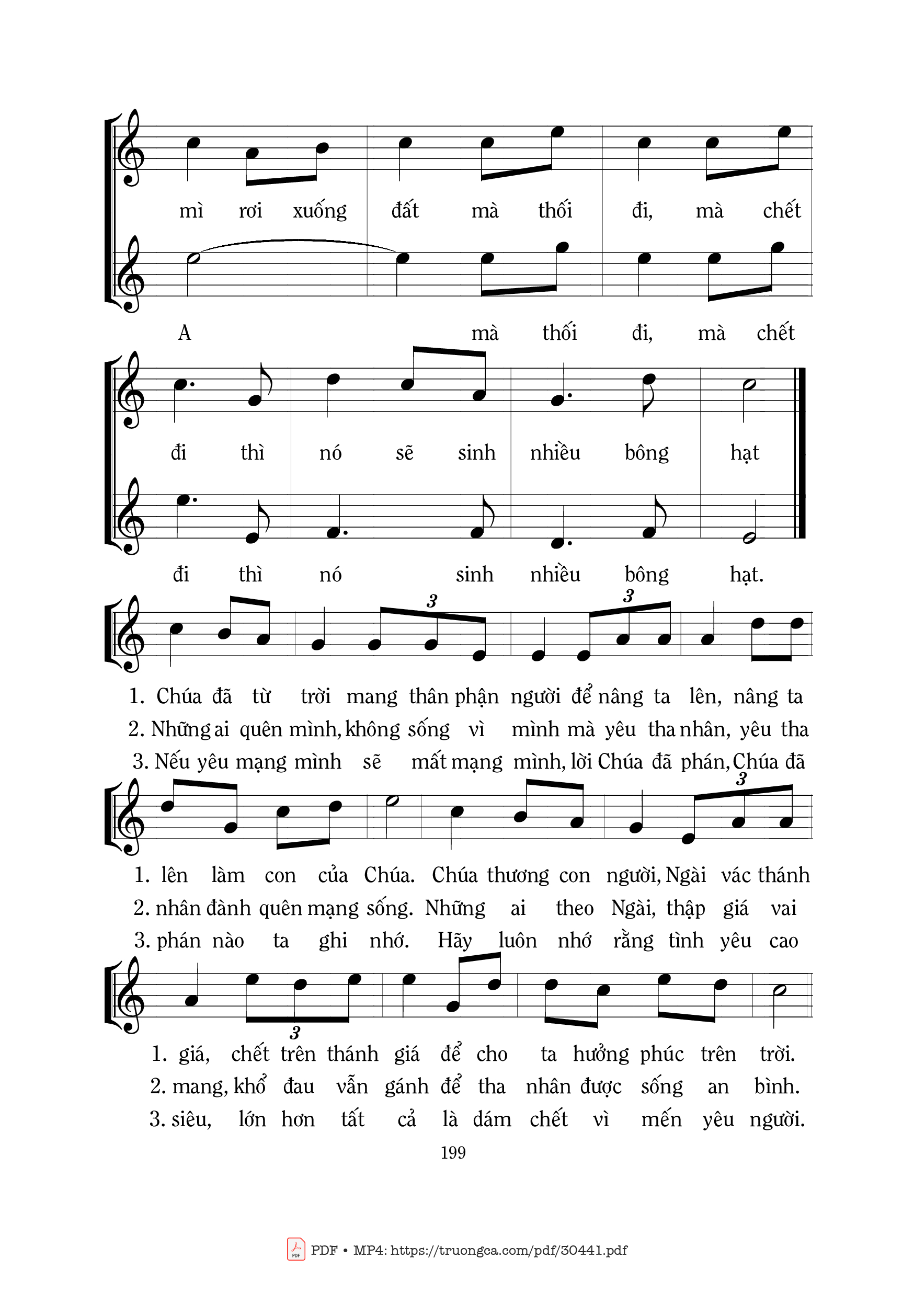 Trang 2 của Sheet nhạc PDF bài hát Nếu hạt lúa mì - Mi Trầm