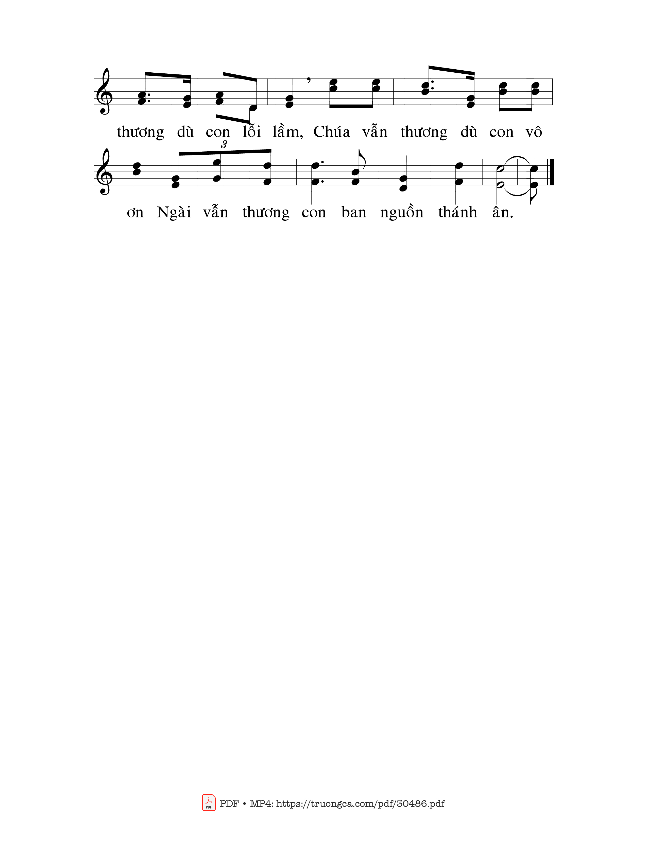 Trang 2 của Sheet nhạc PDF bài hát Tình Ngài thương con - Mi Trầm