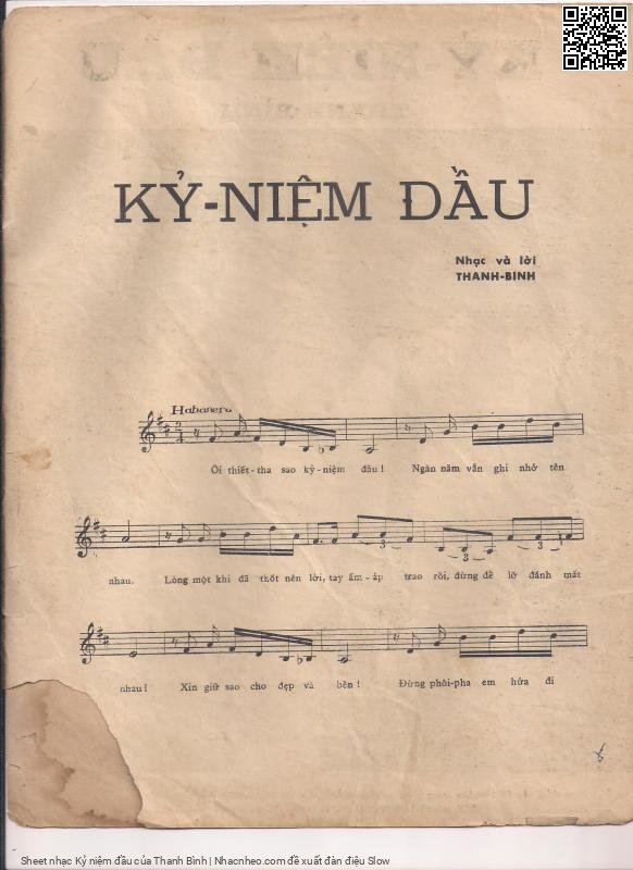 Trang 2 của Sheet nhạc PDF bài hát Kỷ niệm đầu - Thanh Bình, 1. Ôi thiết tha sao kỷ niệm  đầu. Ngàn năm vẫn ghi nhớ tên  nhau Lòng một khi đã thốt nên  lời