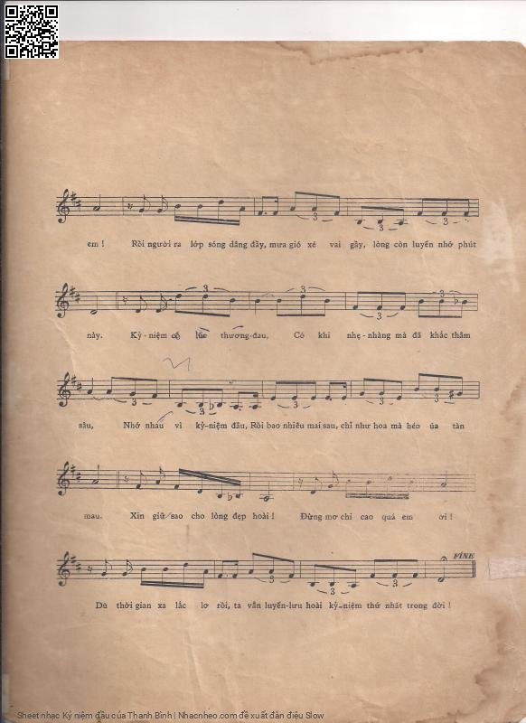 Trang 3 của Sheet nhạc PDF bài hát Kỷ niệm đầu - Thanh Bình, 1. Ôi thiết tha sao kỷ niệm  đầu. Ngàn năm vẫn ghi nhớ tên  nhau Lòng một khi đã thốt nên  lời