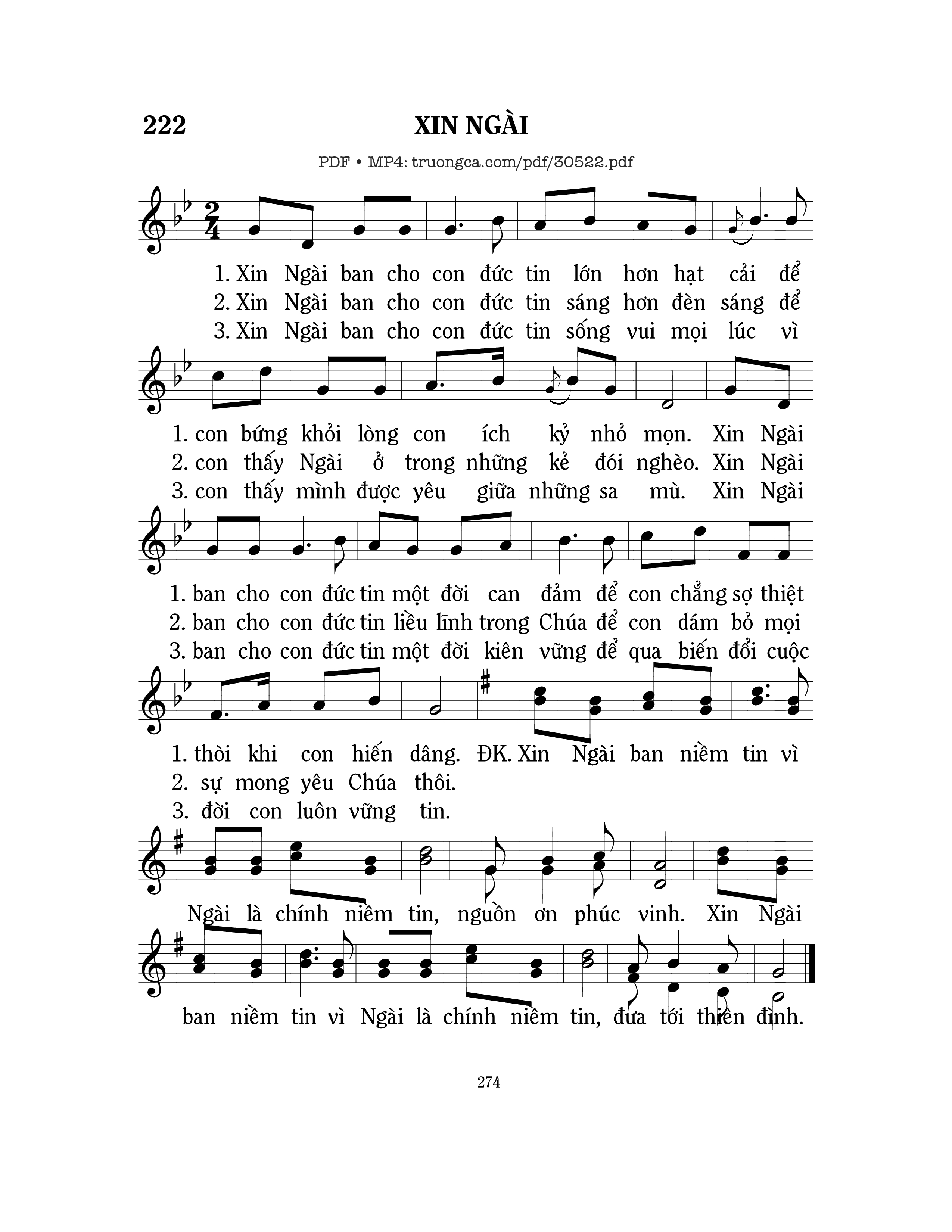 Trang 1 của Sheet nhạc PDF bài hát Xin Ngài - Mi Trầm