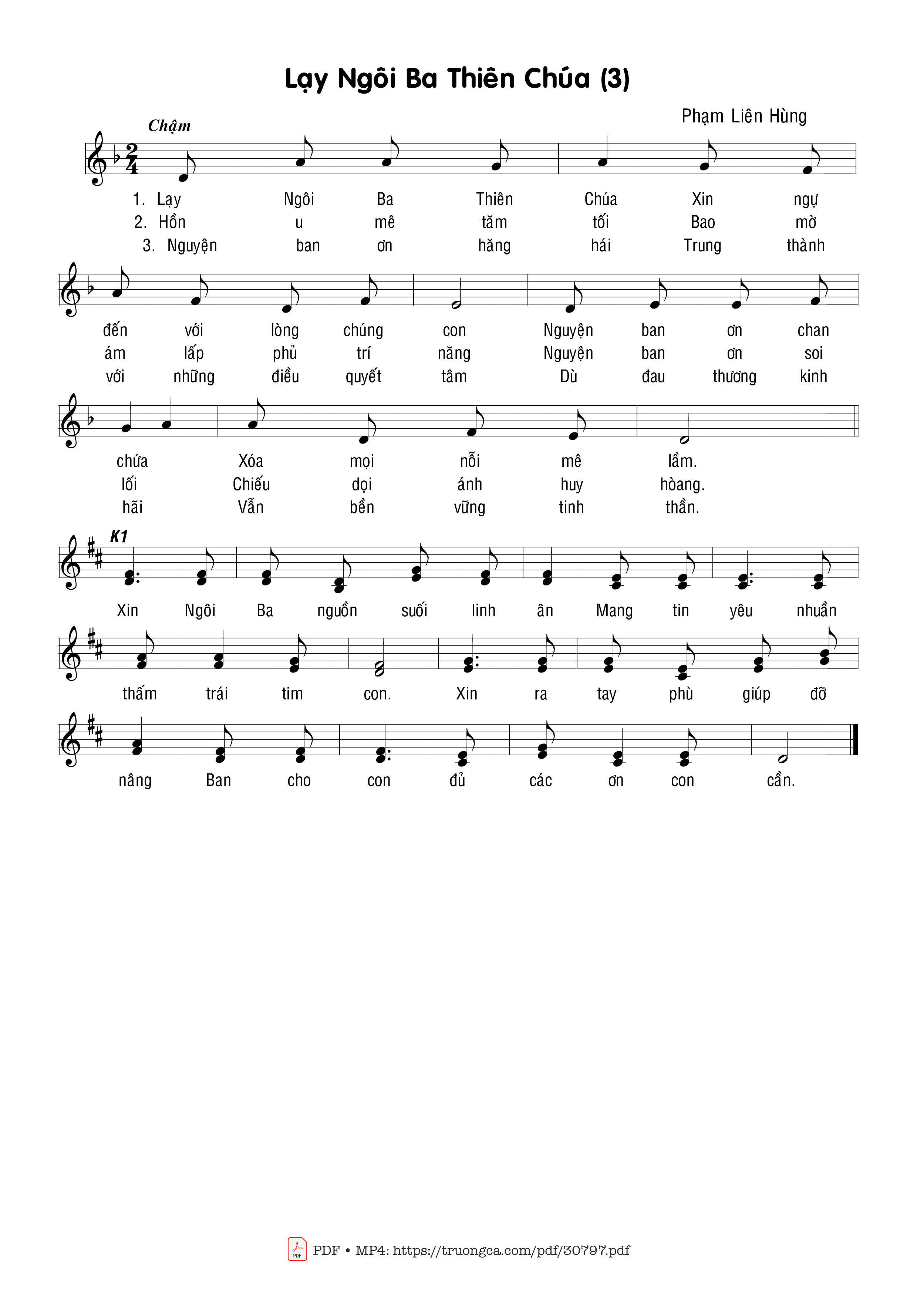 Sheet nhạc PDF bài Lạy Ngôi Ba Thiên Chúa/3