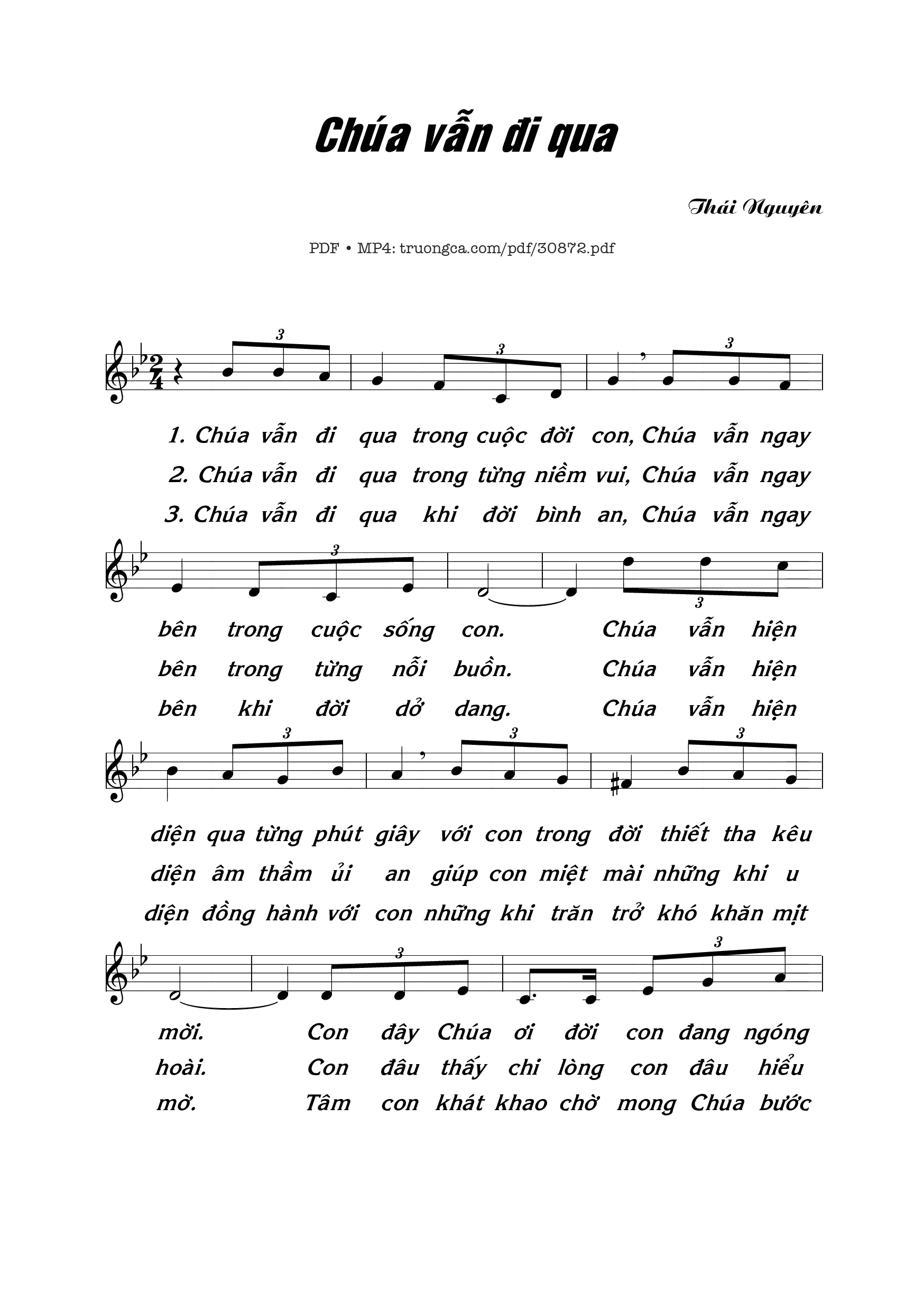 Sheet nhạc PDF bài Chúa vẫn đi qua