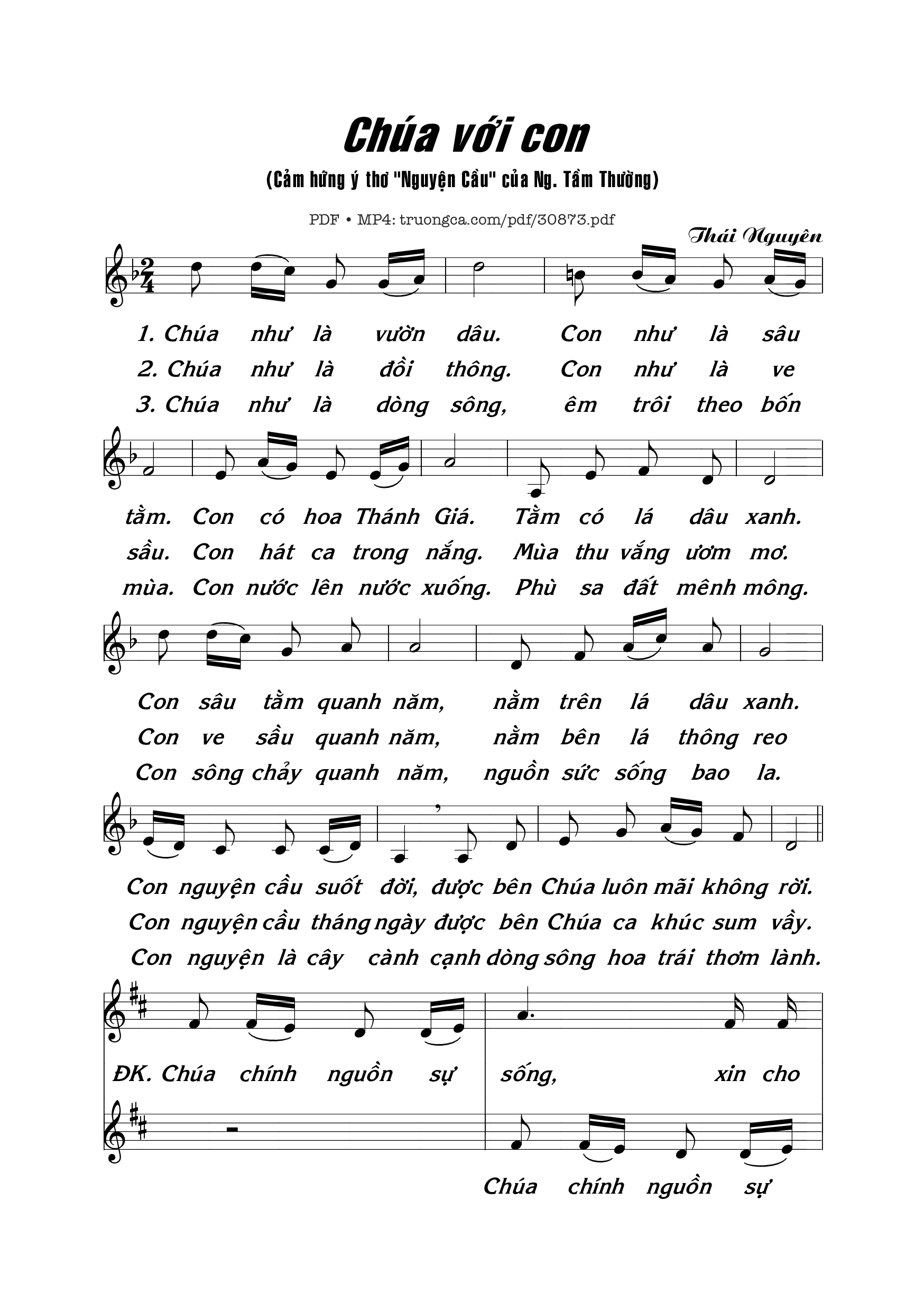 Sheet nhạc PDF bài Chúa với con