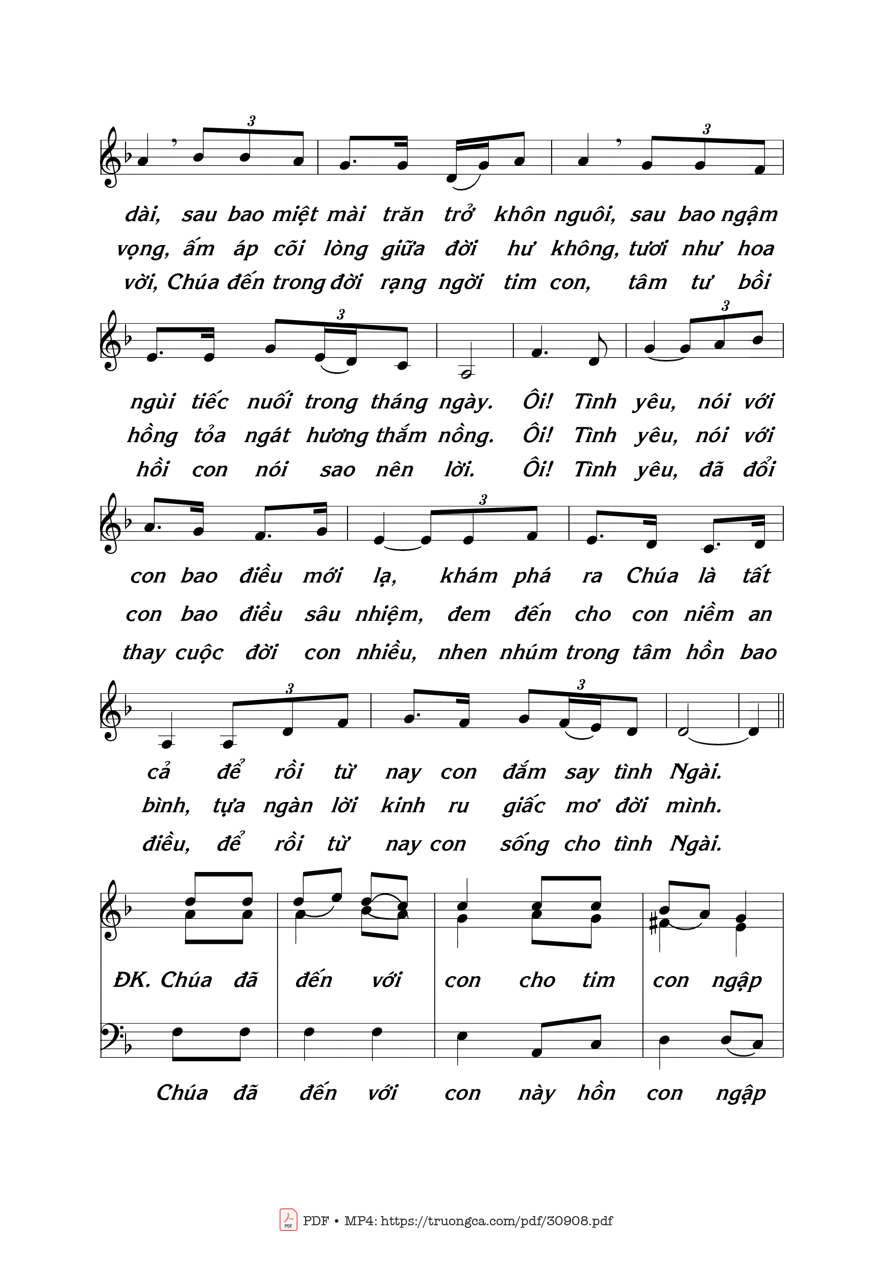 Trang 2 của Sheet nhạc PDF bài hát Ôi tình yêu - Thái Nguyên