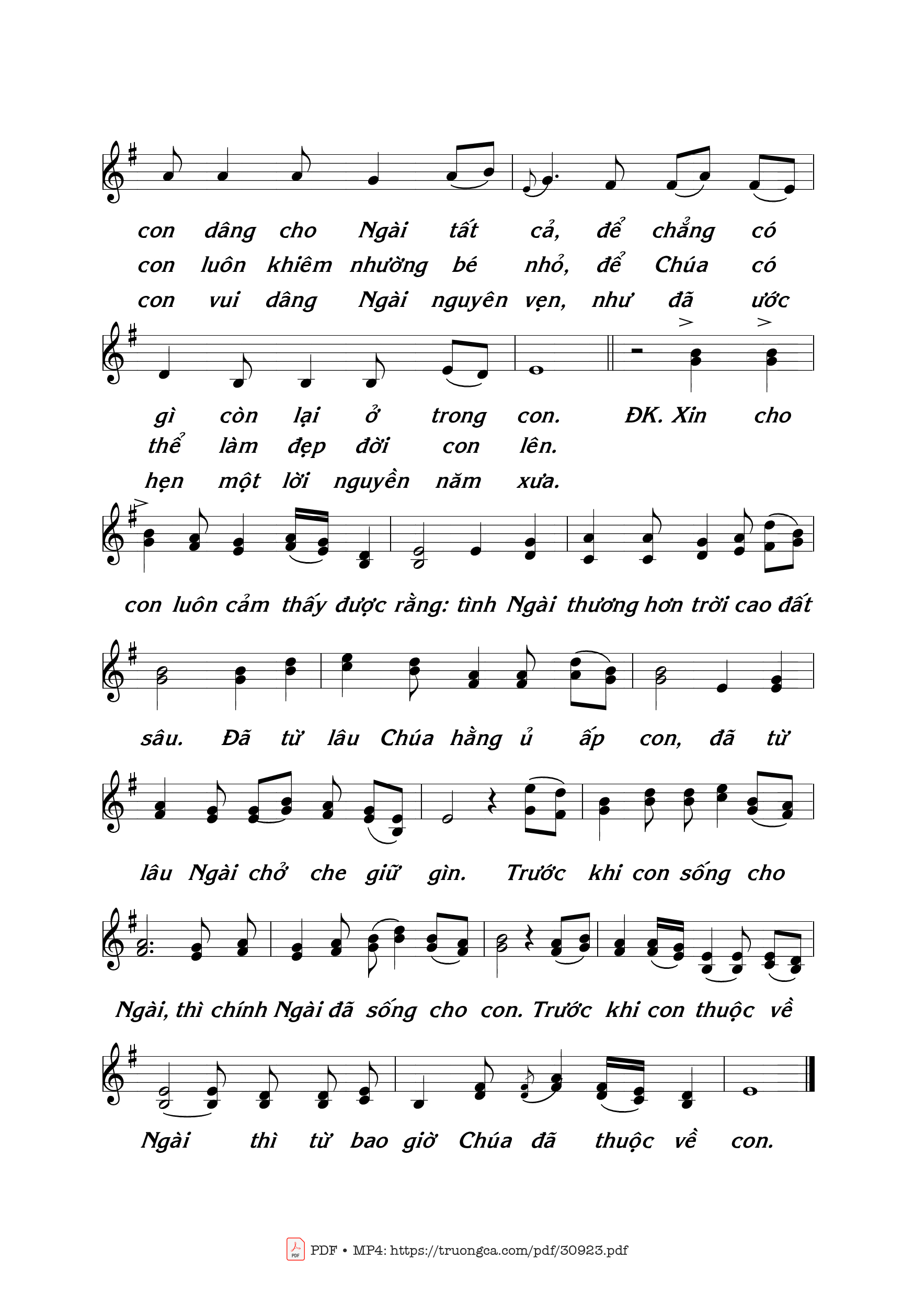 Trang 2 của Sheet nhạc PDF bài hát Từng ngày theo Chúa - Thái Nguyên