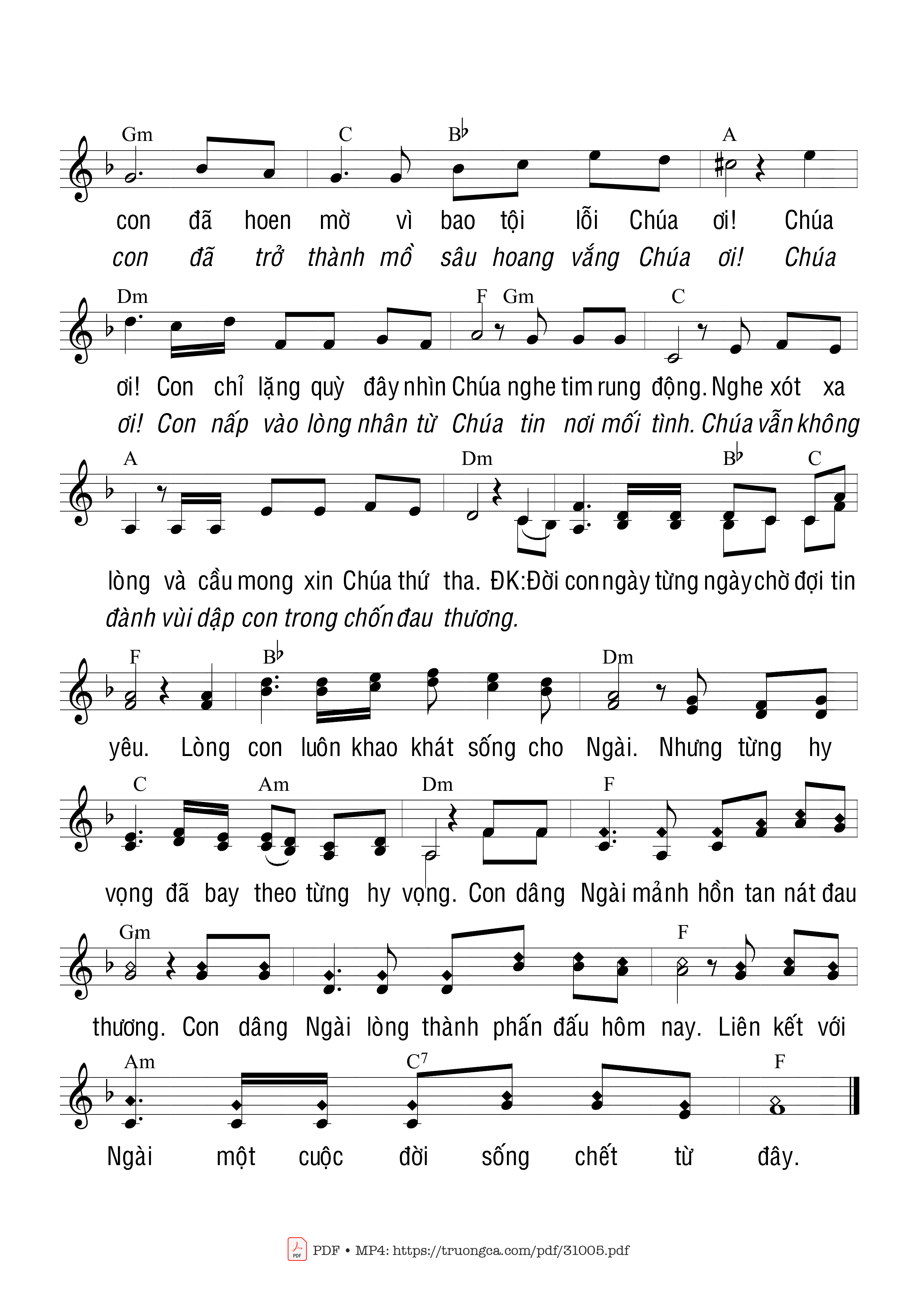 Trang 2 của Sheet nhạc PDF bài hát Sám Hối - Thái Nguyên