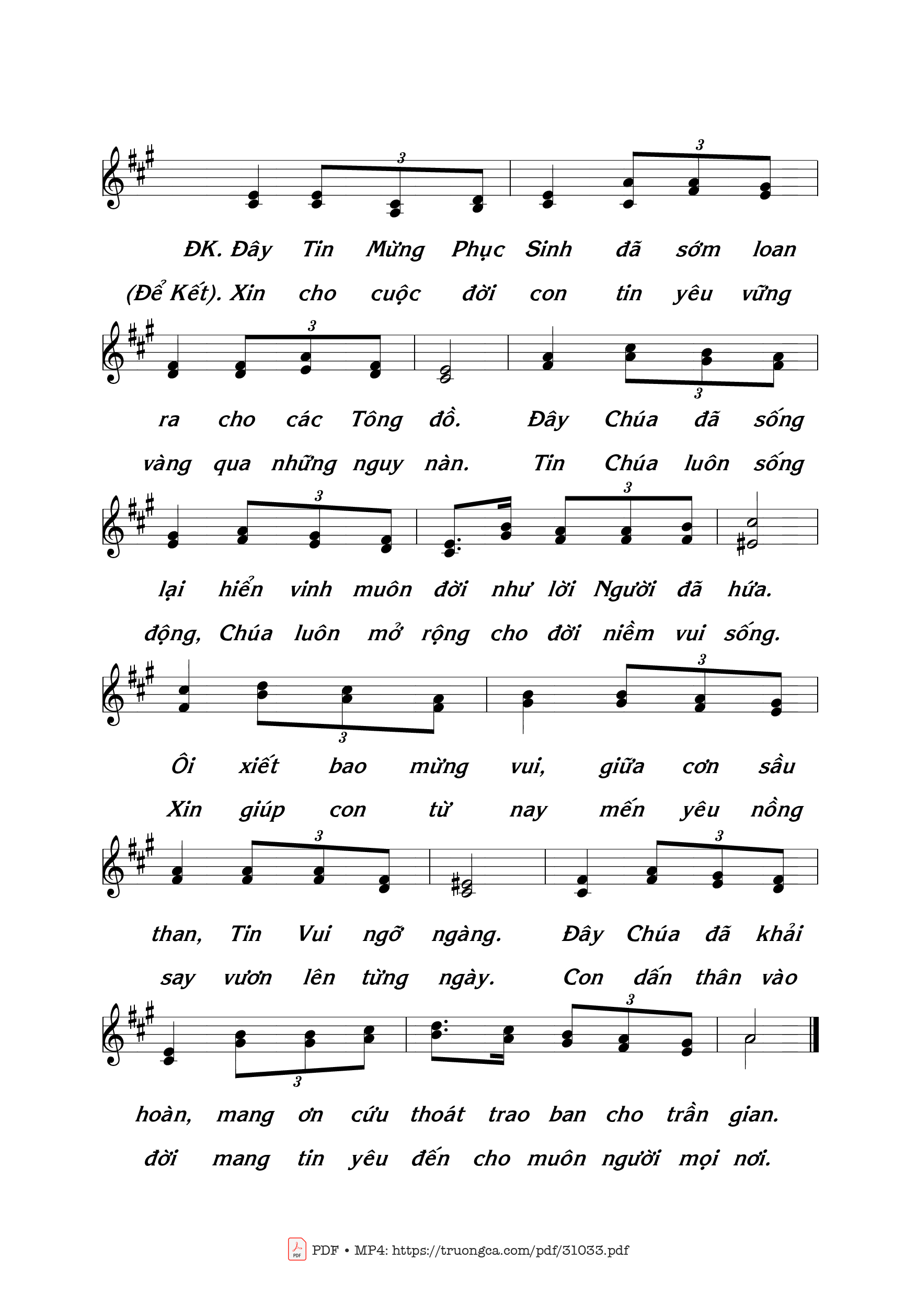 Trang 2 của Sheet nhạc PDF bài hát Tin Mừng Phục Sinh 3 - Thái Nguyên