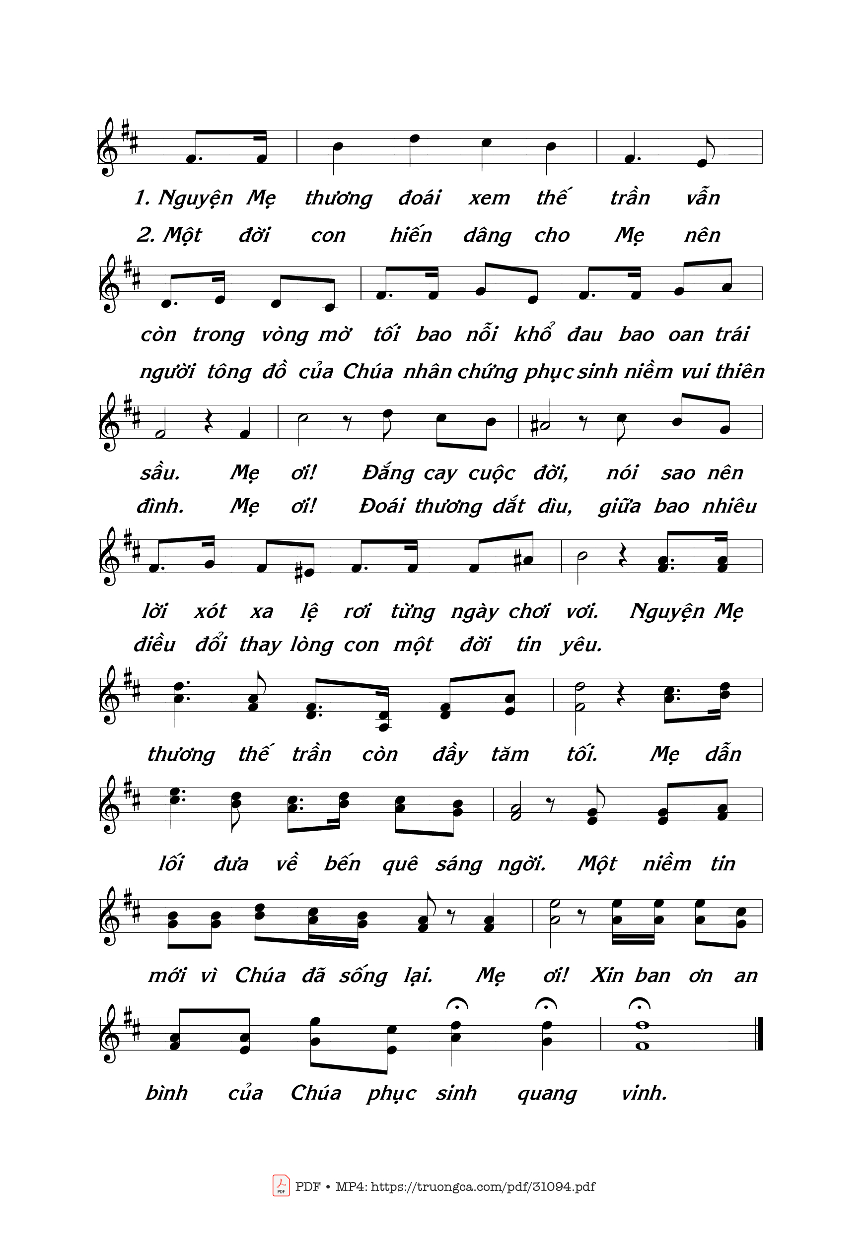 Trang 2 của Sheet nhạc PDF bài hát Nữ Vương Thiên Đàng - Thái Nguyên