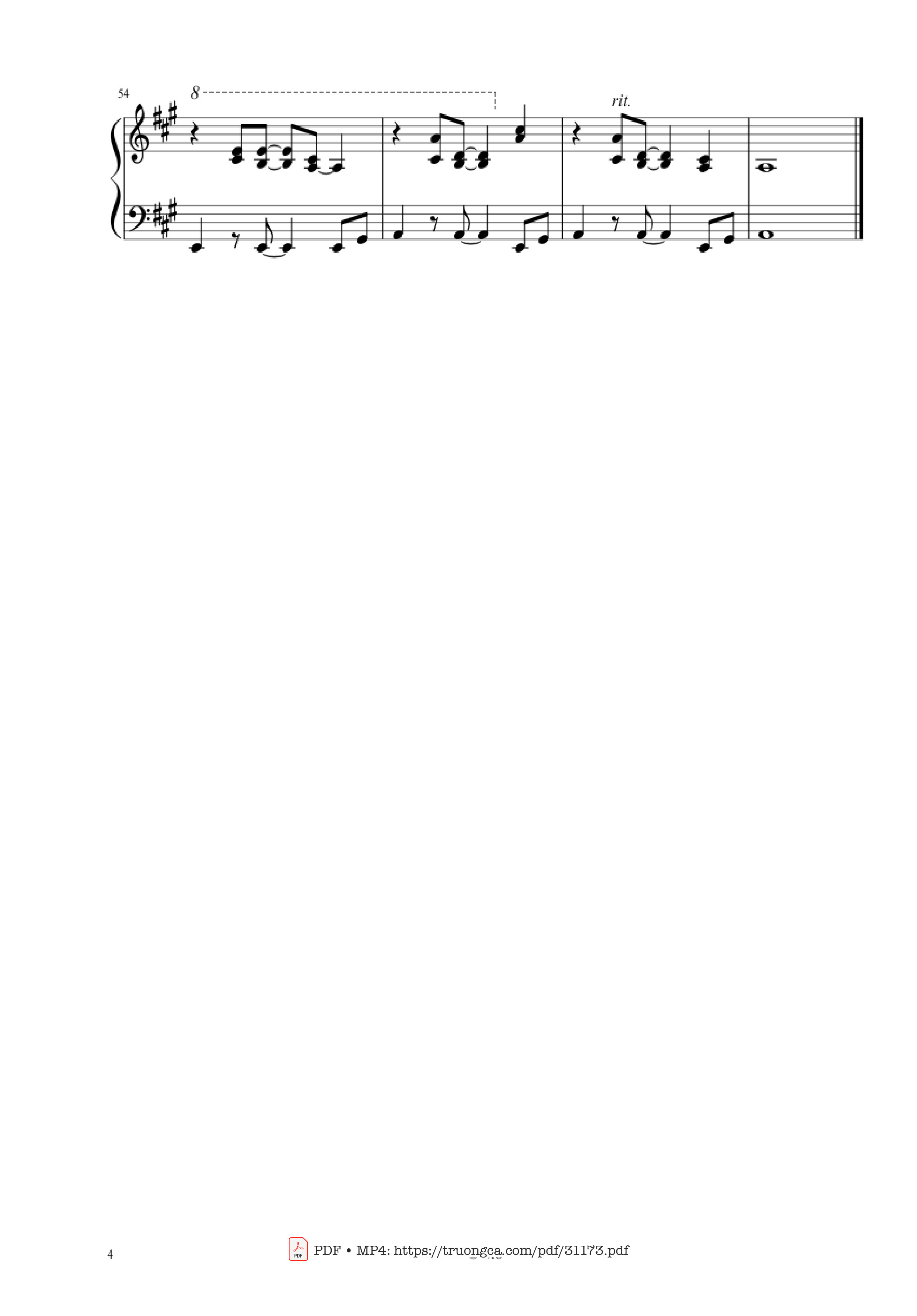 Trang 4 của Sheet nhạc PDF bài hát Stand by me Piano - Benjamin Earl King