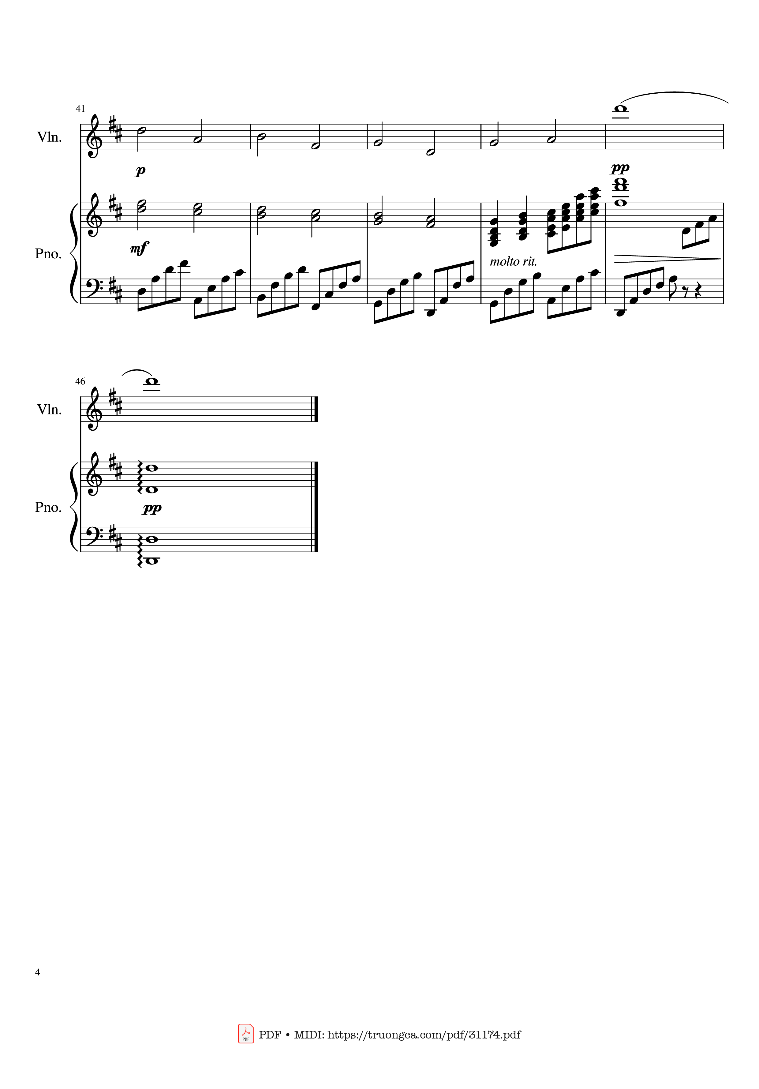 Trang 4 của Sheet nhạc PDF Piano bài hát Canon in D major Piano Violin - Pachelbel