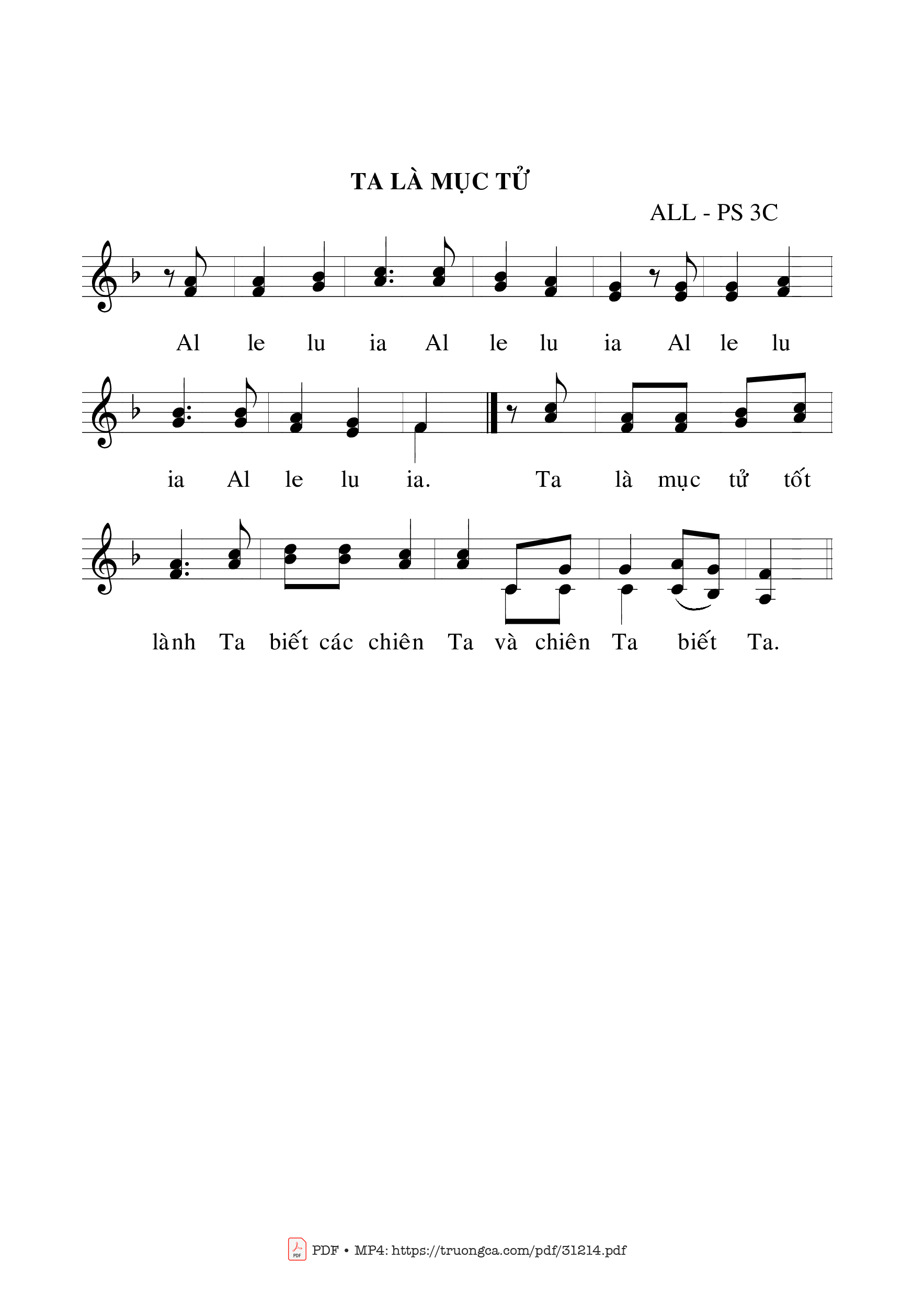 Trang 2 của Sheet nhạc PDF bài hát Chúa Nhật 3C Phục Sinh (Tv. 29) - Bạch Vân