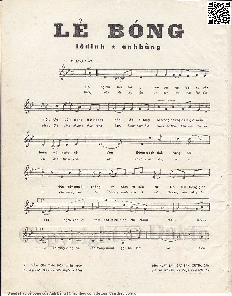 Trang 2 của Sheet nhạc PDF bài hát Lẻ bóng - Anh Bằng, 1. Có  người hỏi tôi tại  sao ưa ca bài ca sầu  nhớ ưa ngắm trăng mờ hoàng  hôn