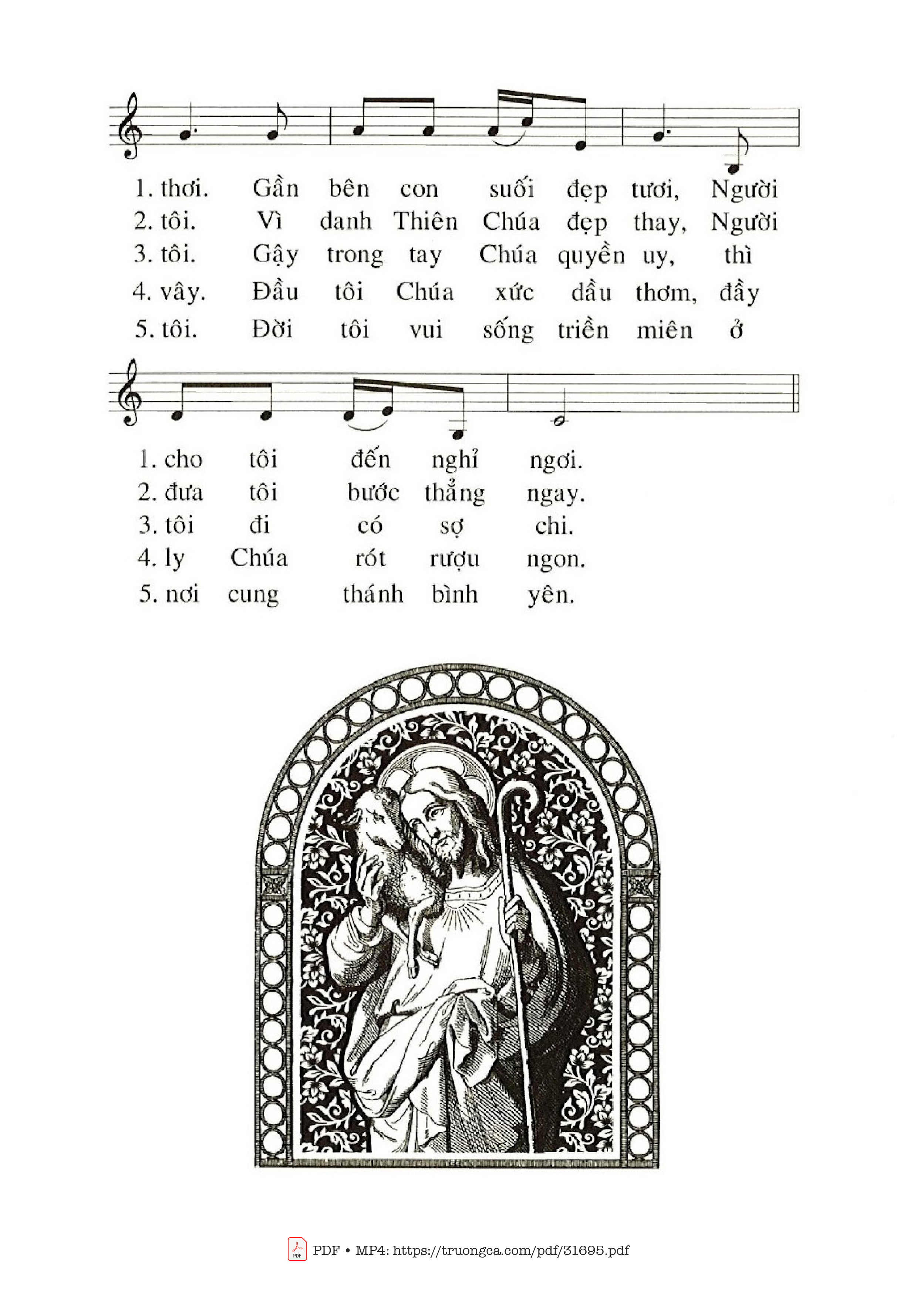 Trang 2 của Sheet nhạc PDF bài hát Chúa Là Mục Tử Nhân Lành - Phanxico