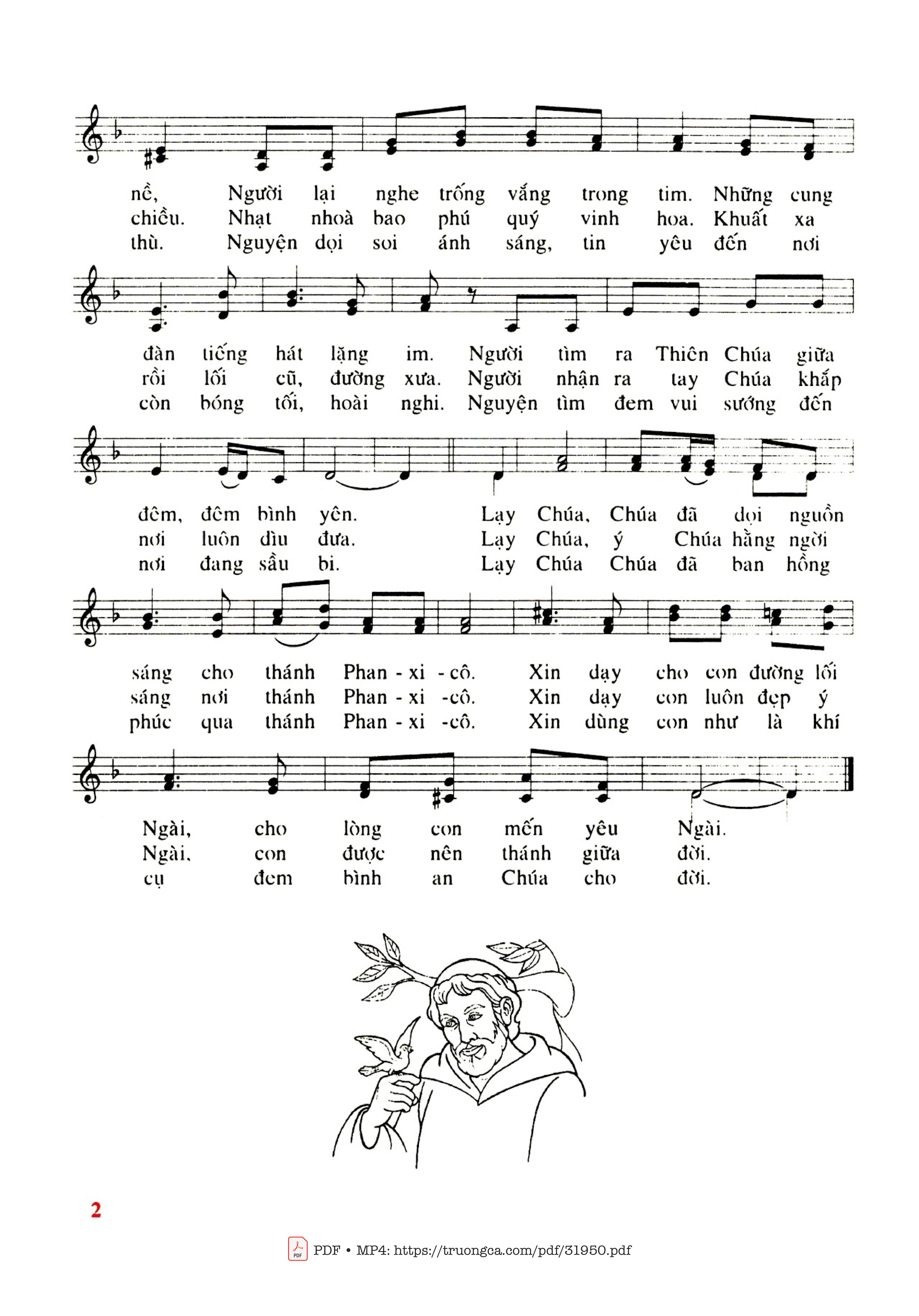 Trang 2 của Sheet nhạc PDF bài hát Thánh Phanxicô Assisi - Phanxico