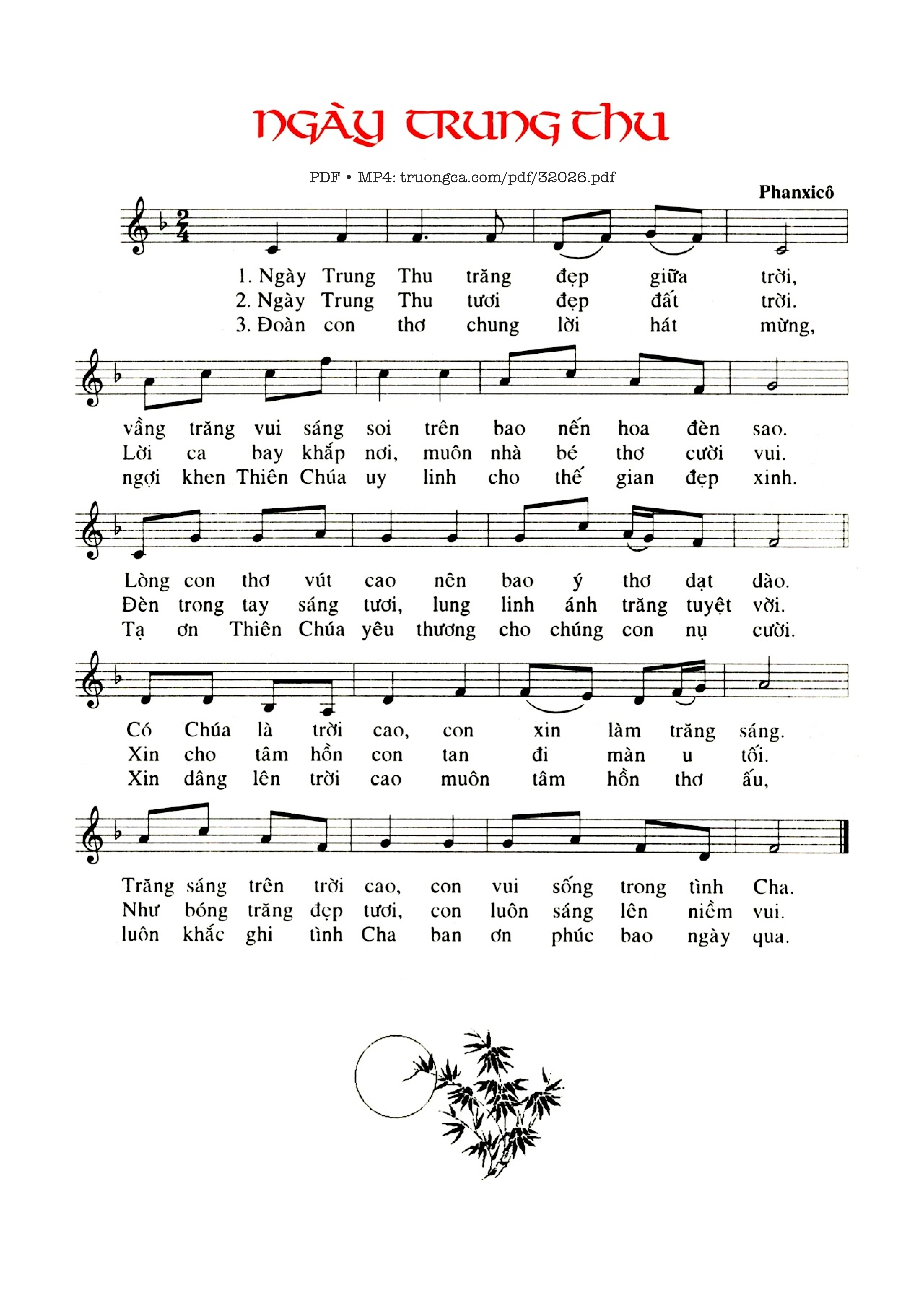 Sheet nhạc PDF bài Ngày Trung Thu