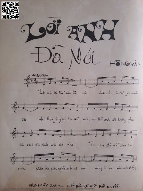 Trang 2 của Sheet nhạc PDF bài hát Lời anh đã nói - Hồng Vân, 1. Lời anh đã nói bao lần  rồi. Anh bảo anh  chỉ yêu mình  tôi Anh thường hay nói trên đầu  môi