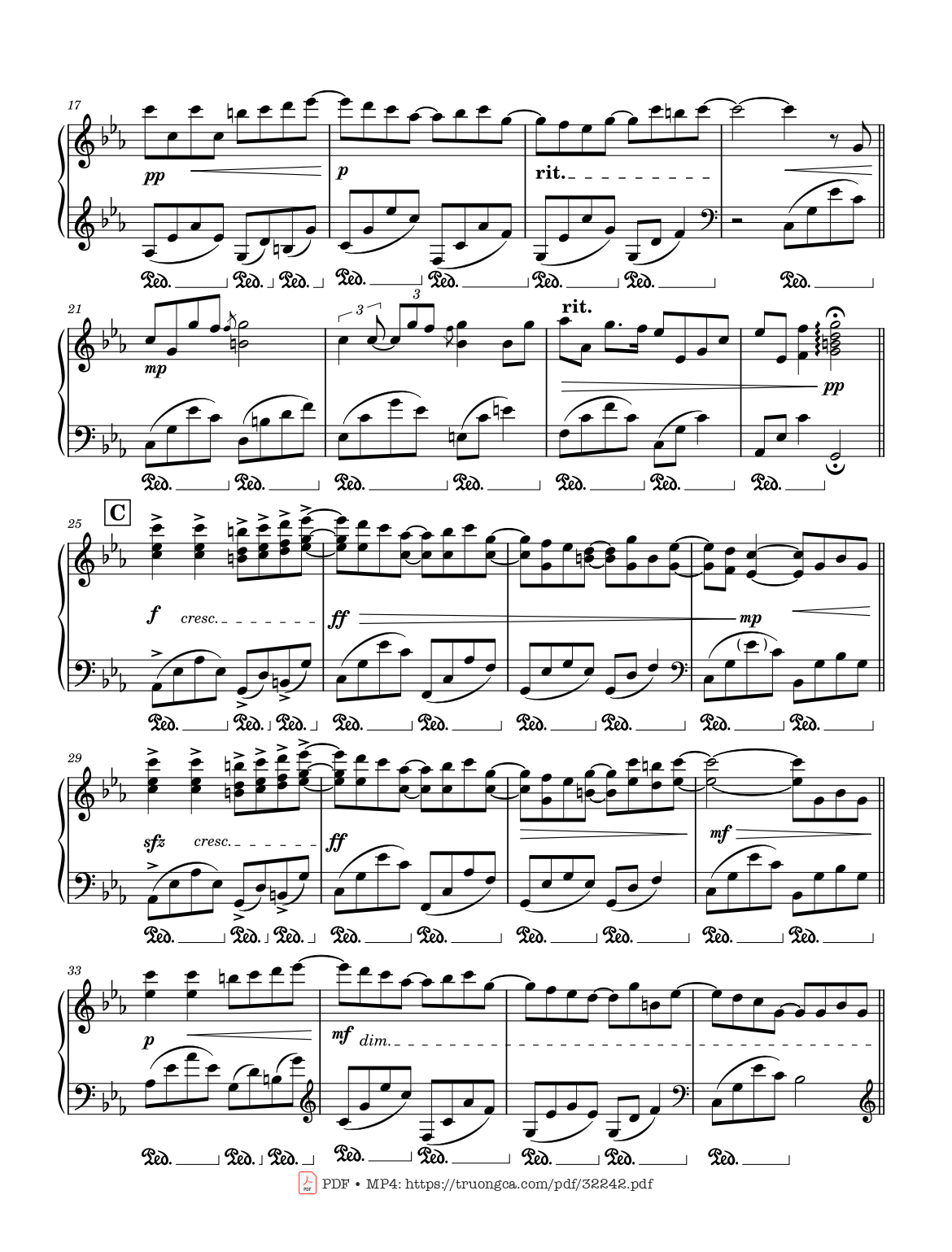 Trang 2 của Sheet nhạc PDF bài hát WHEN THE LOVE FALLS Piano - Yiruma